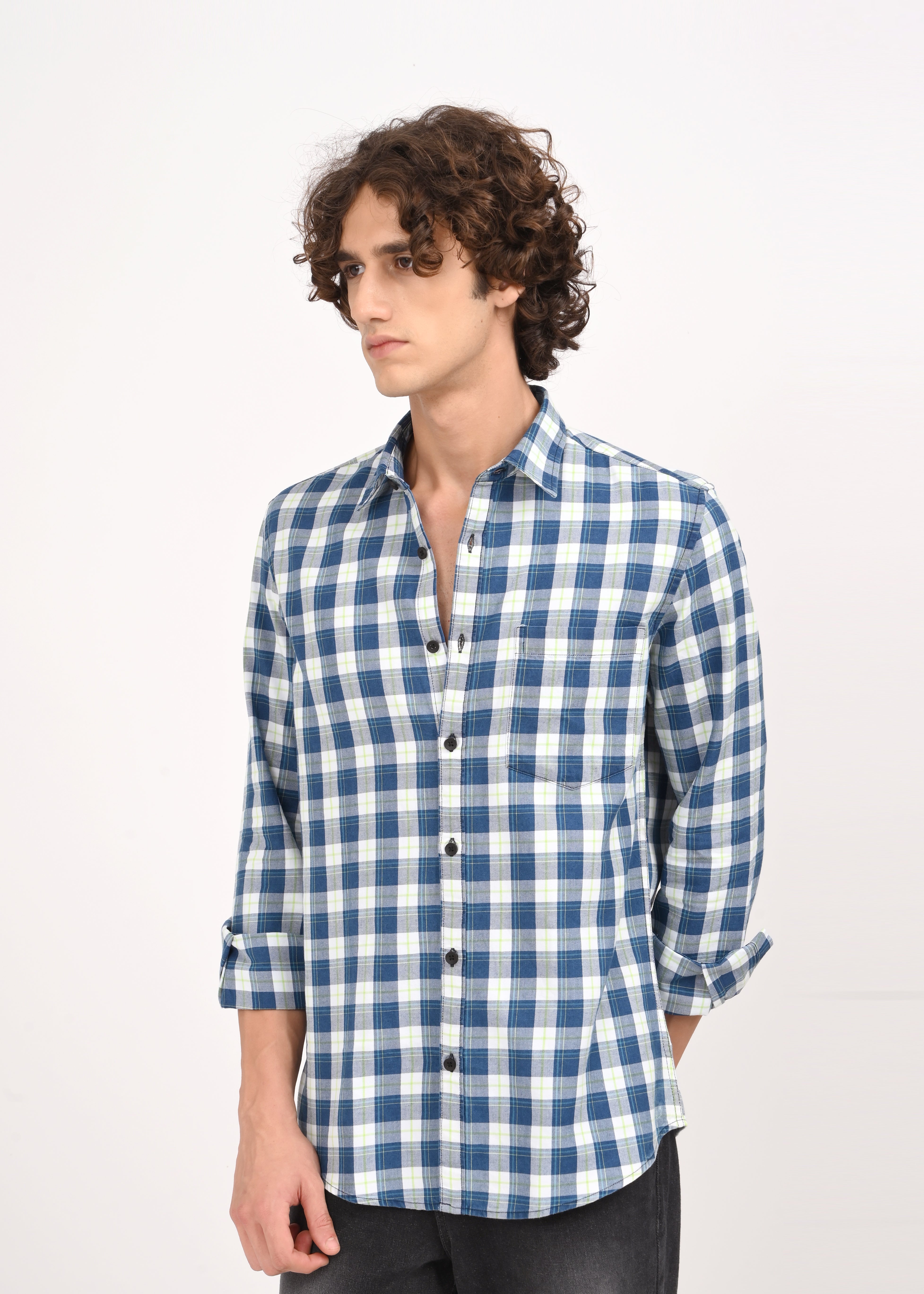Men Navy Blue Shirt