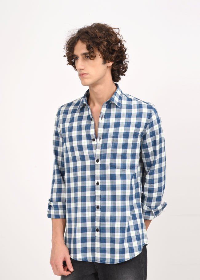 Men Navy Blue Shirt