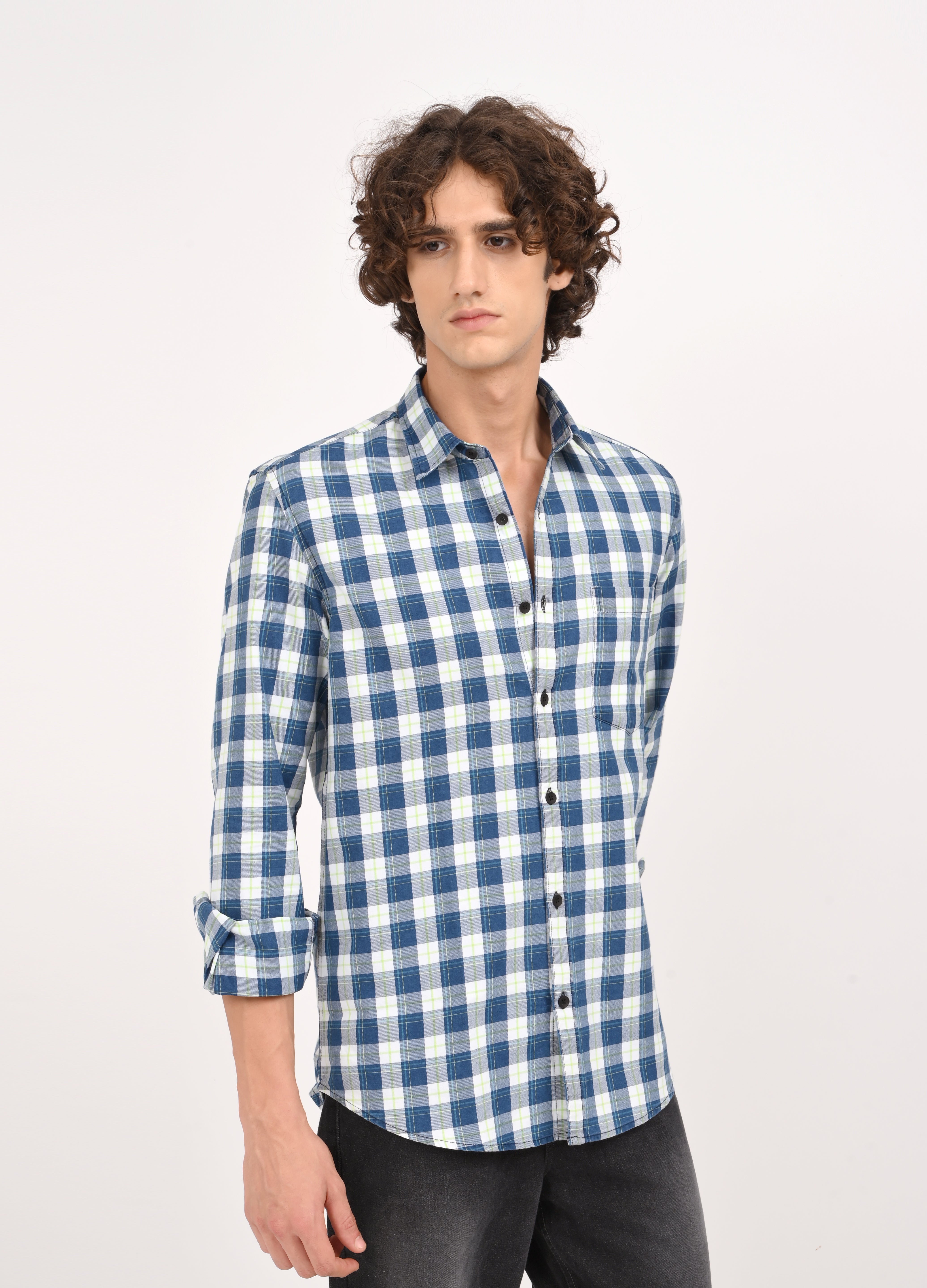 Men Navy Blue Shirt
