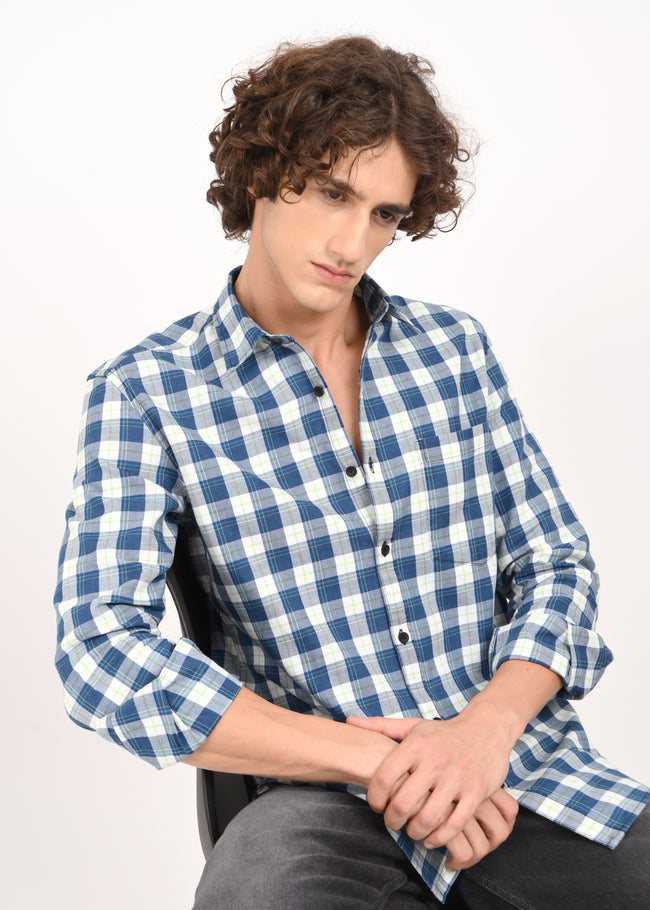 Men Navy Blue Shirt
