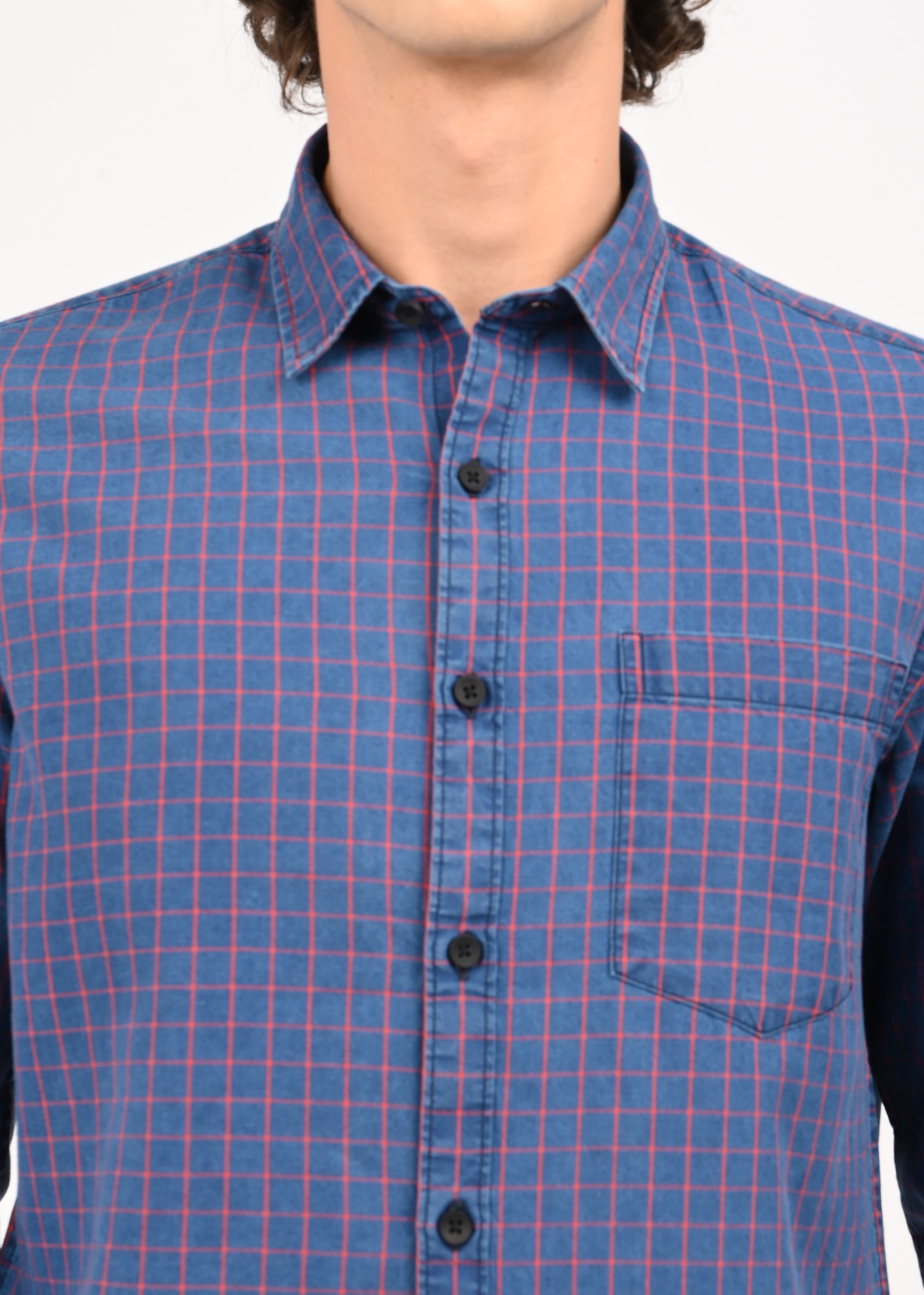 Men Navy Blue Shirt