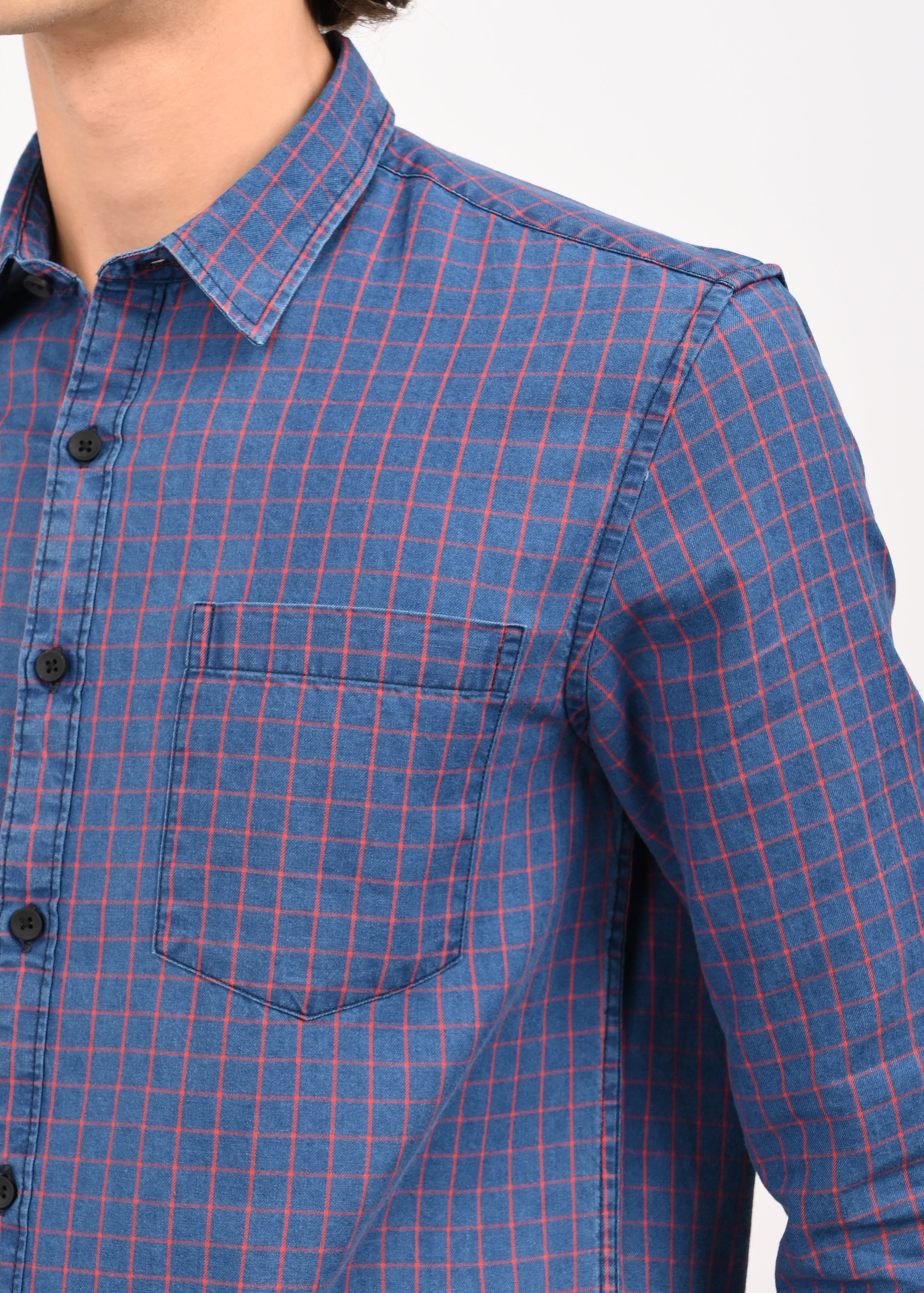 Men Navy Blue Shirt