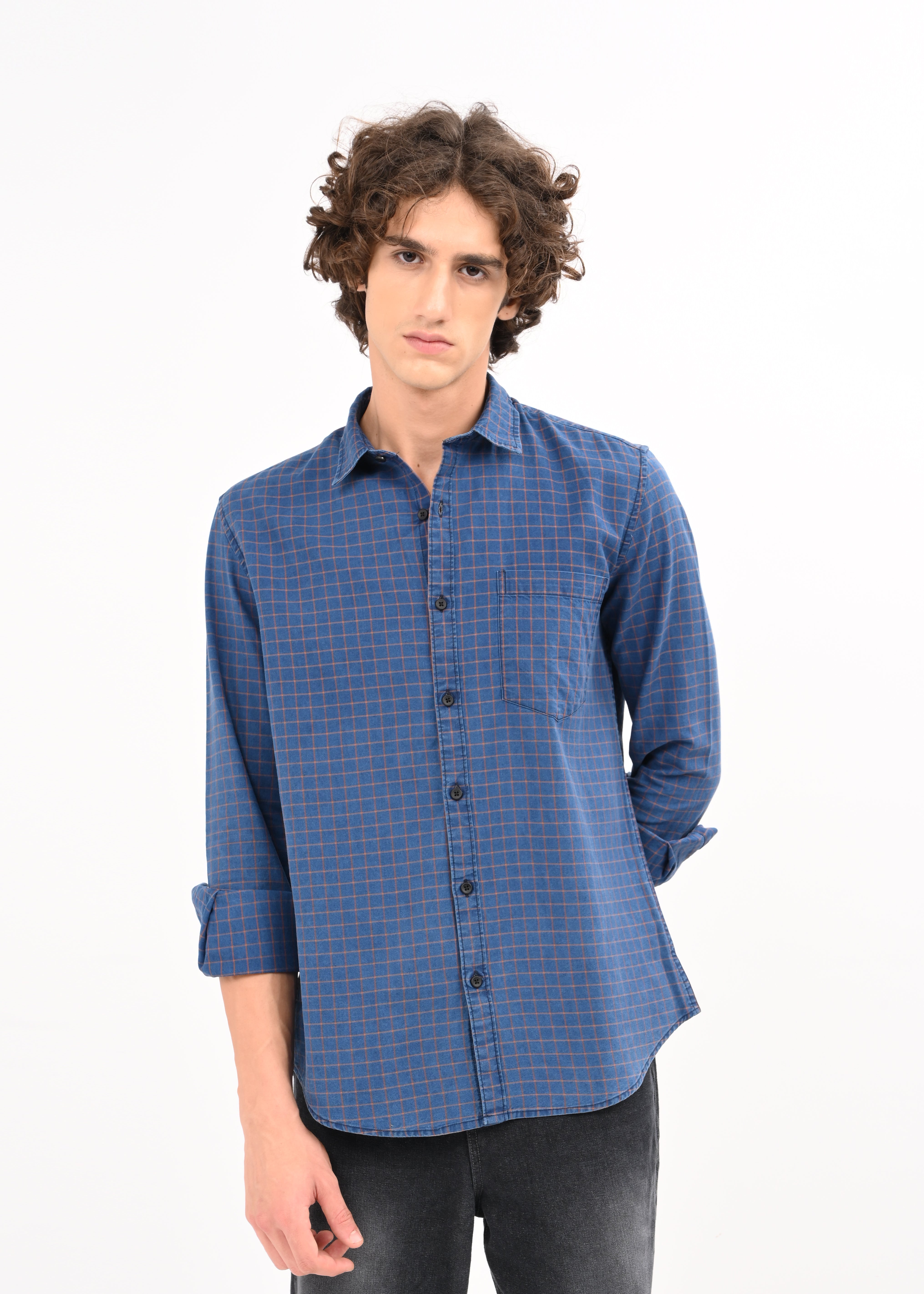 Men Navy Blue Shirt