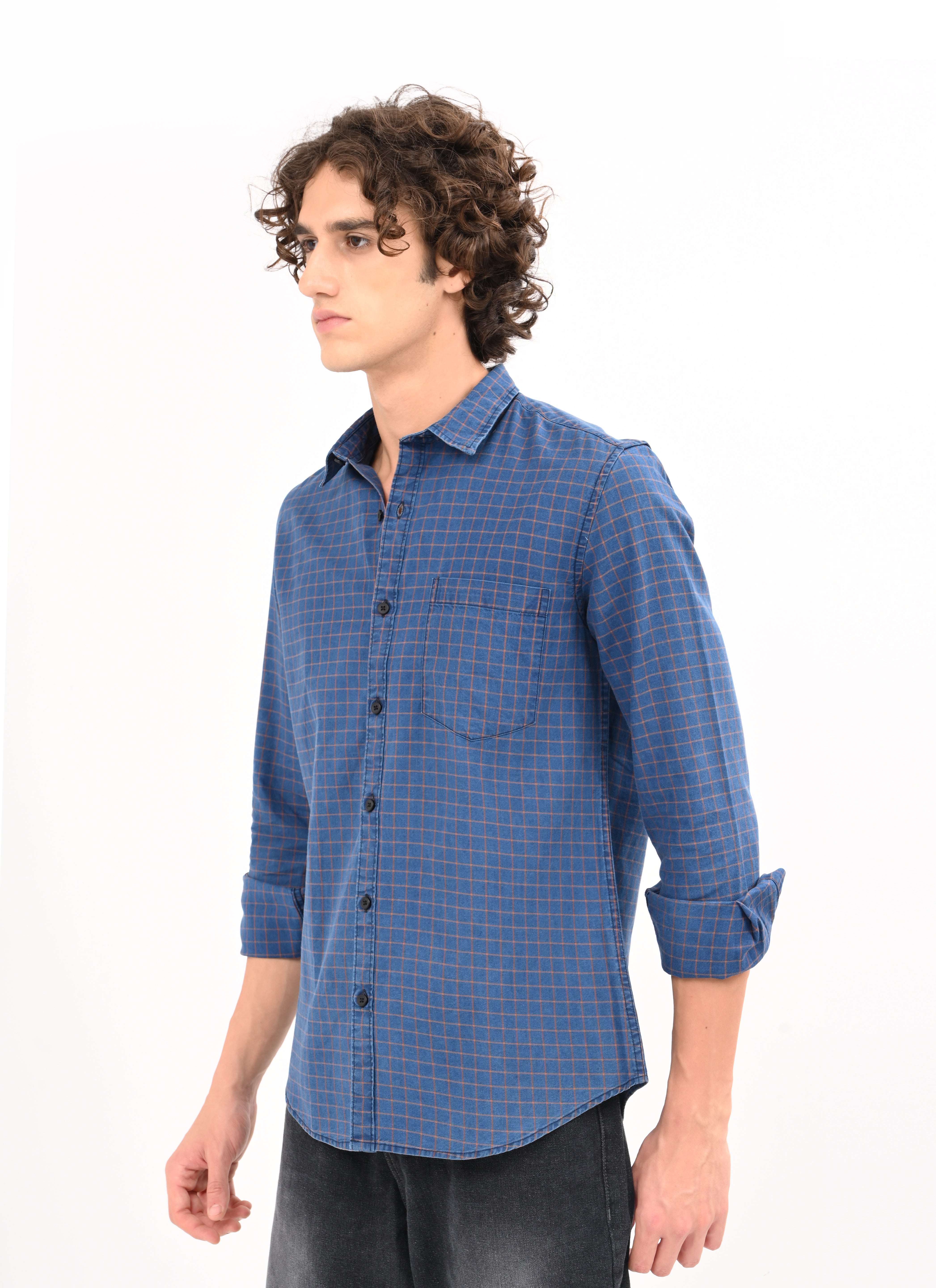 Men Navy Blue Shirt