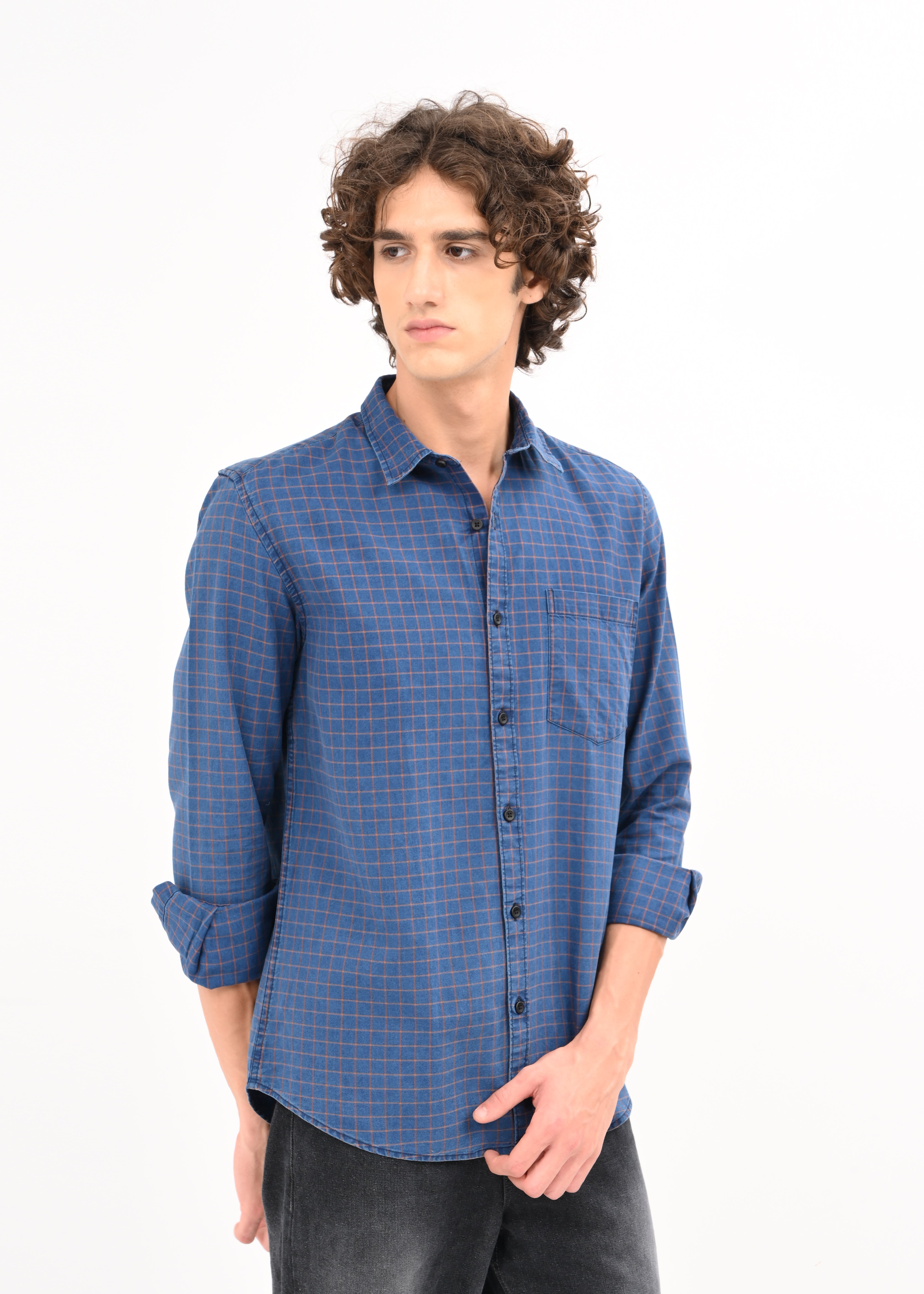 Men Navy Blue Shirt