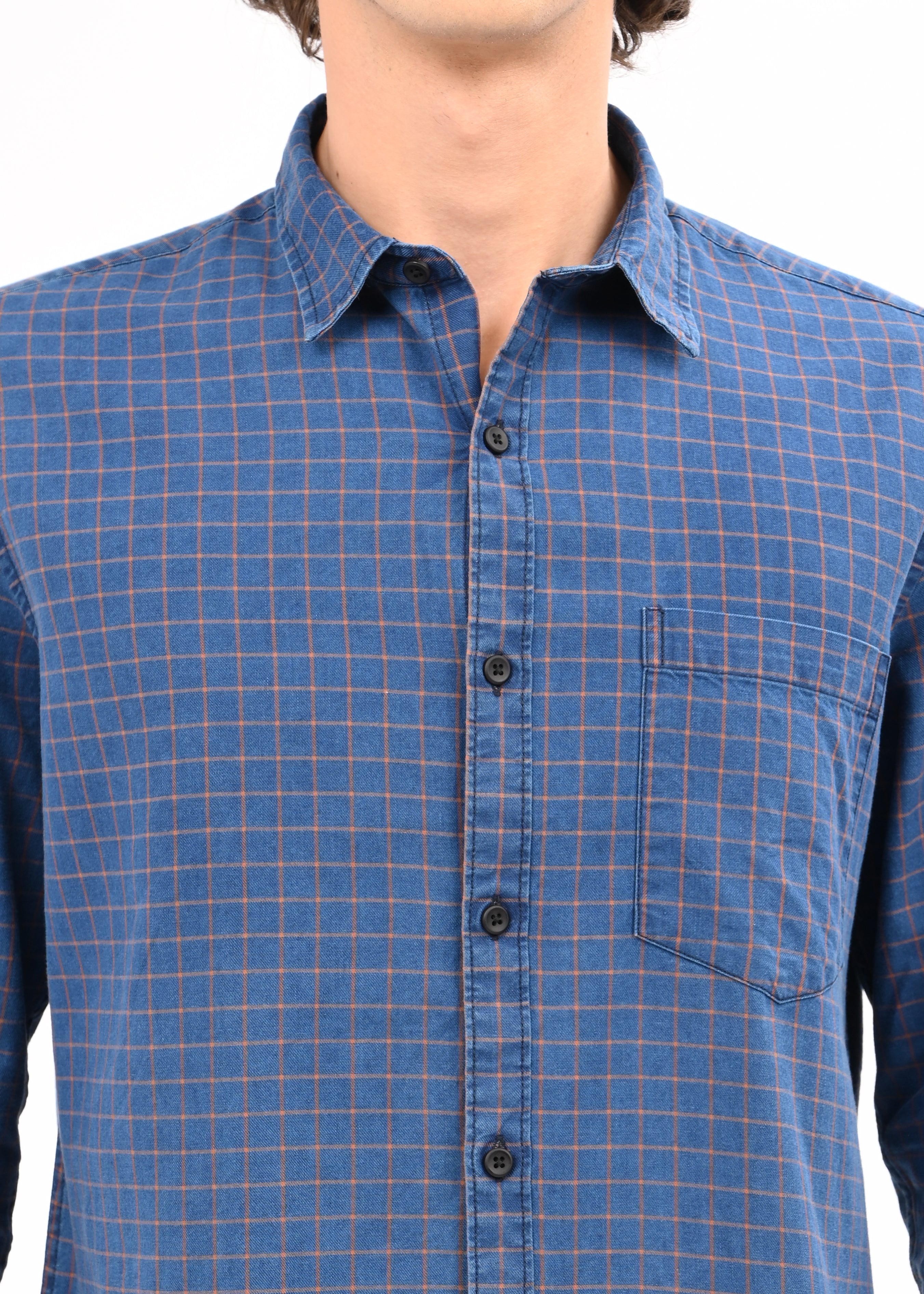 Men Navy Blue Shirt