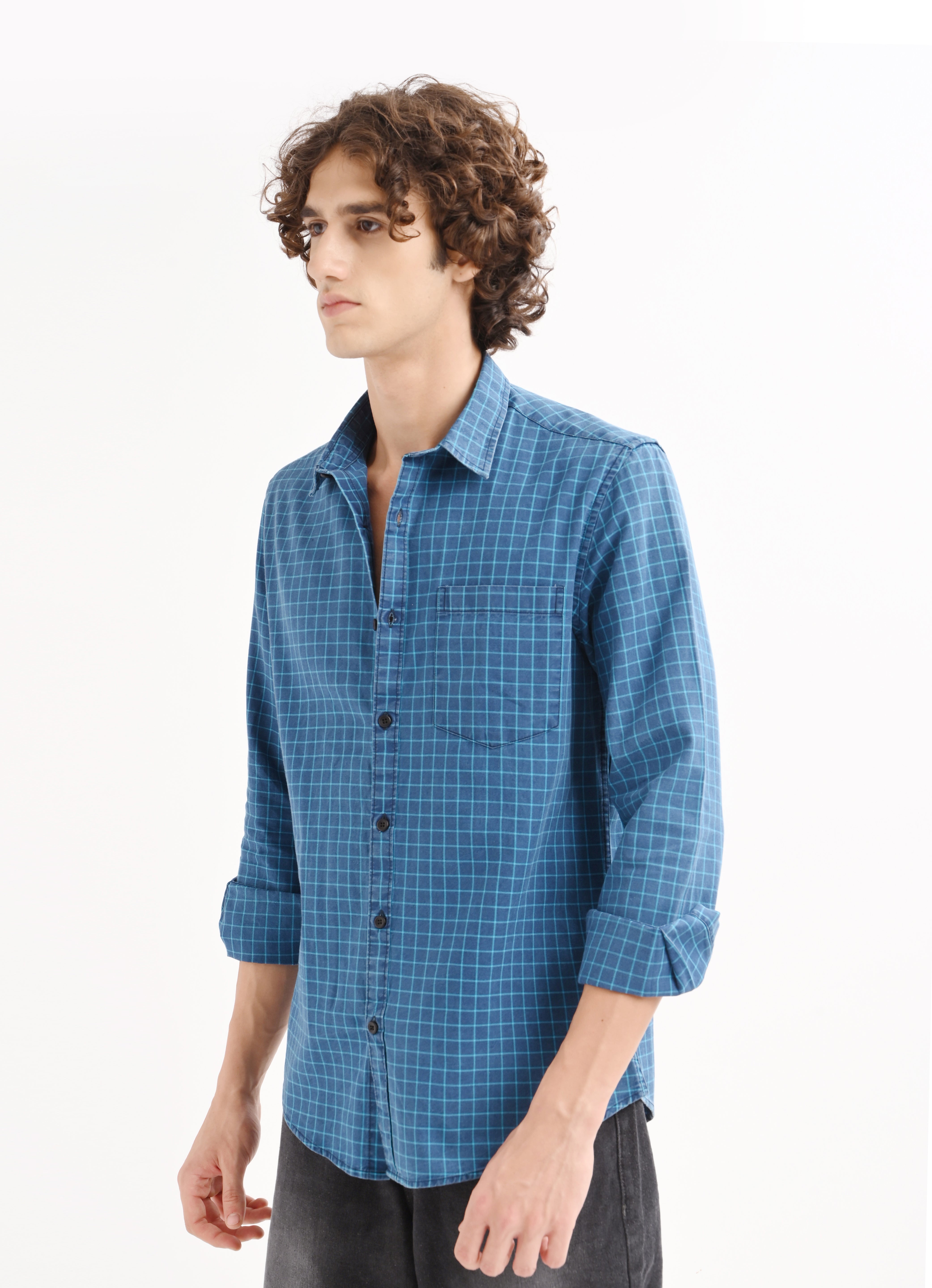 Men Blue Shirt