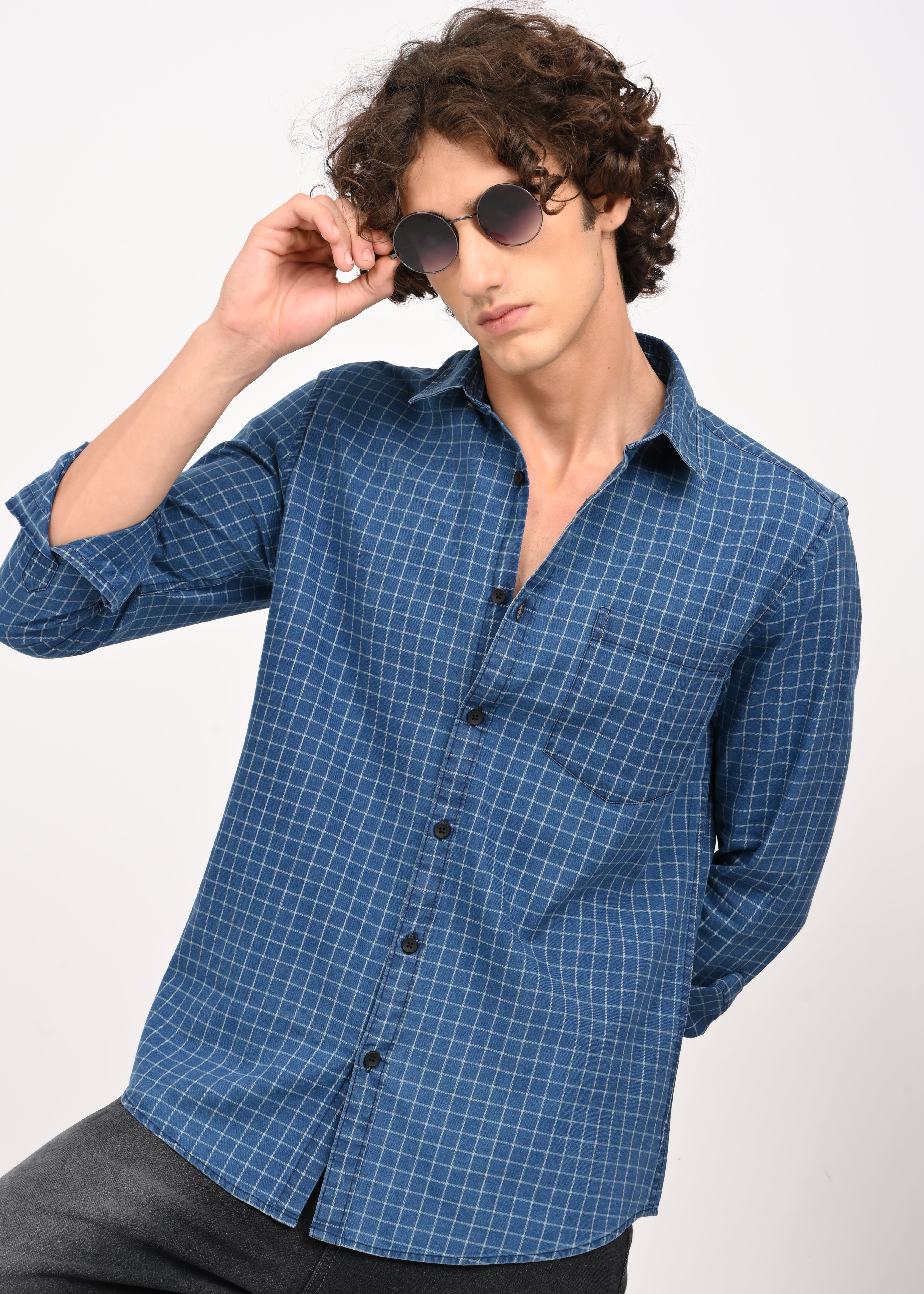 Men Blue Shirt