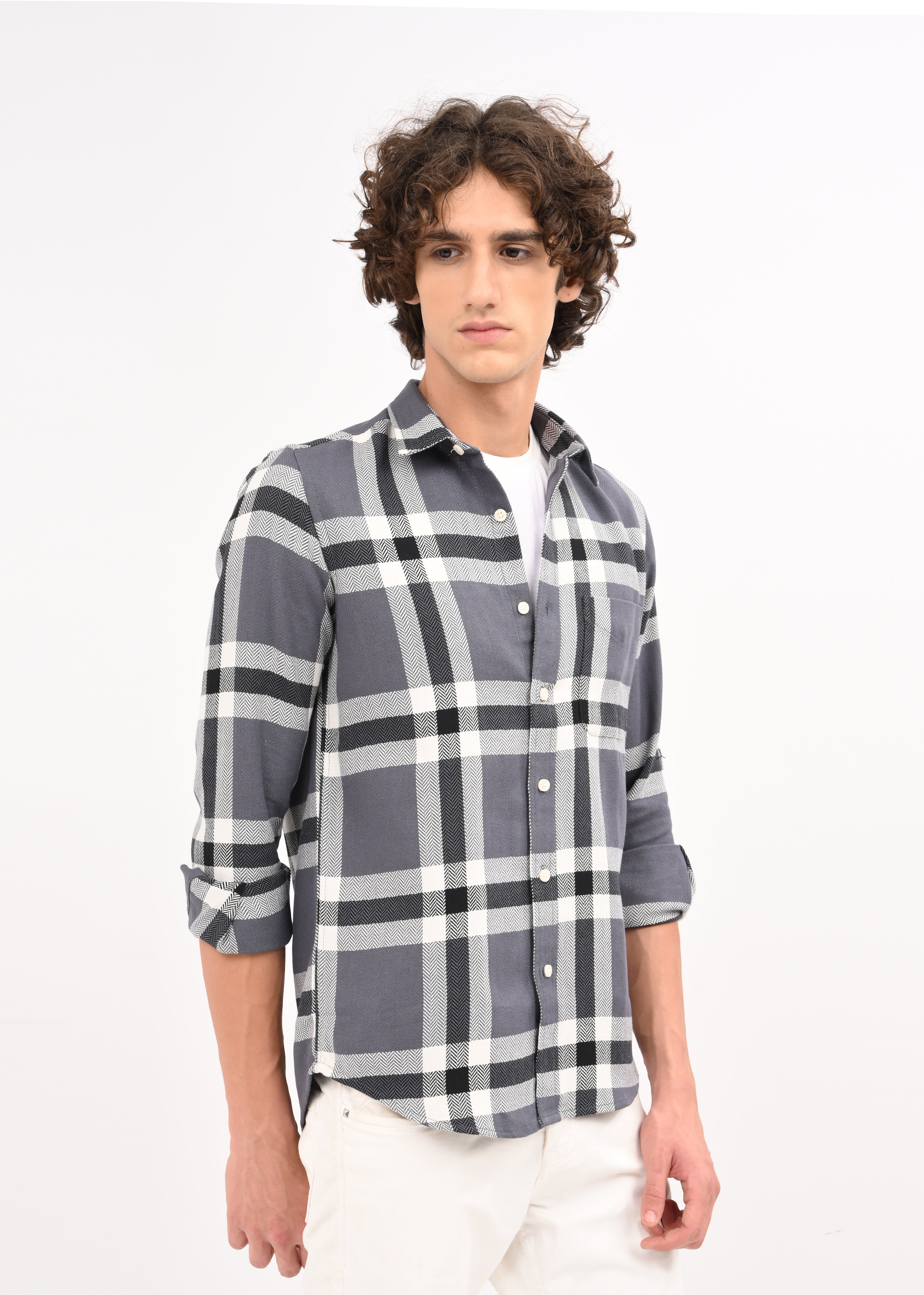 Men Black Checked Shirt