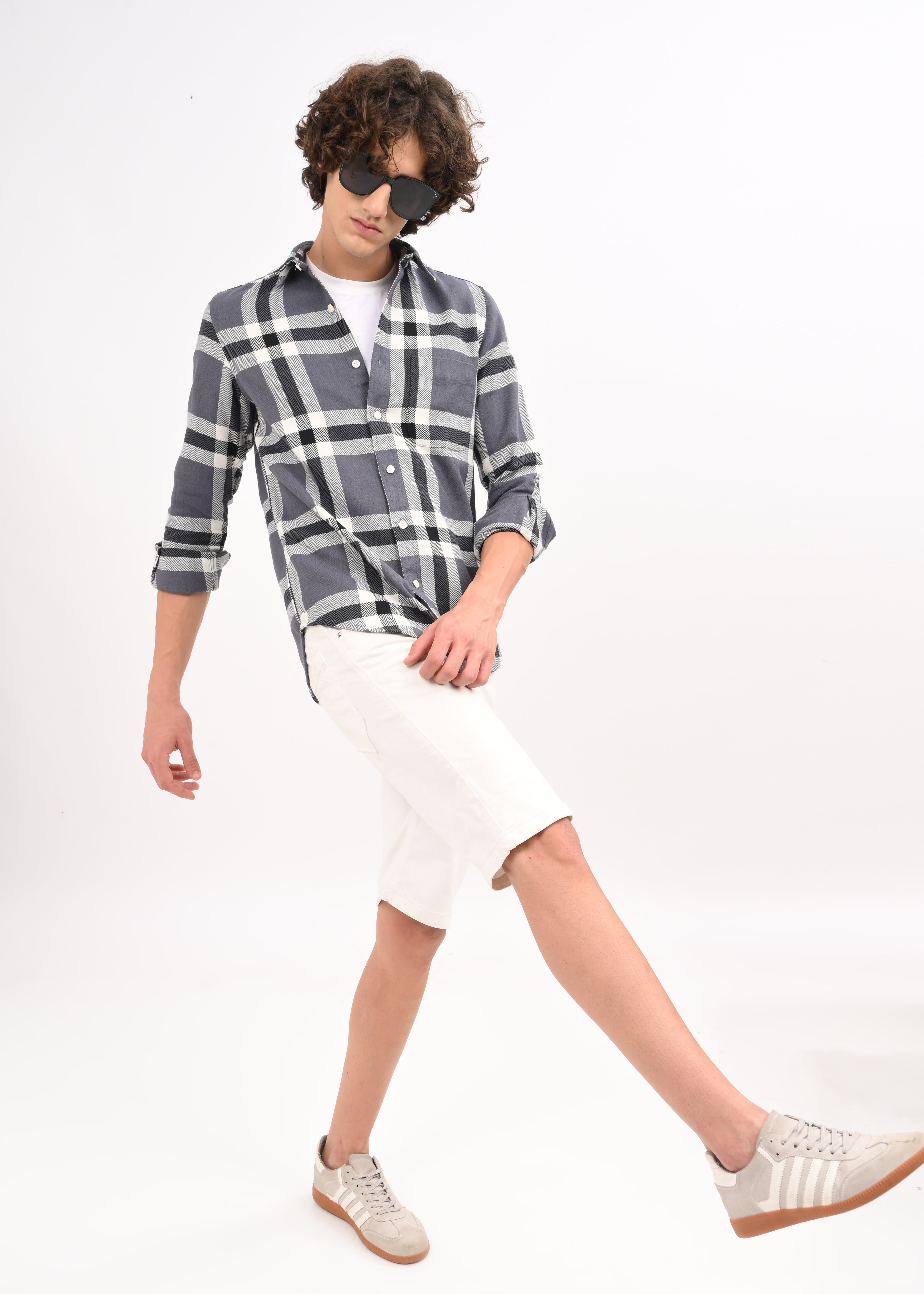 Men Black Checked Shirt