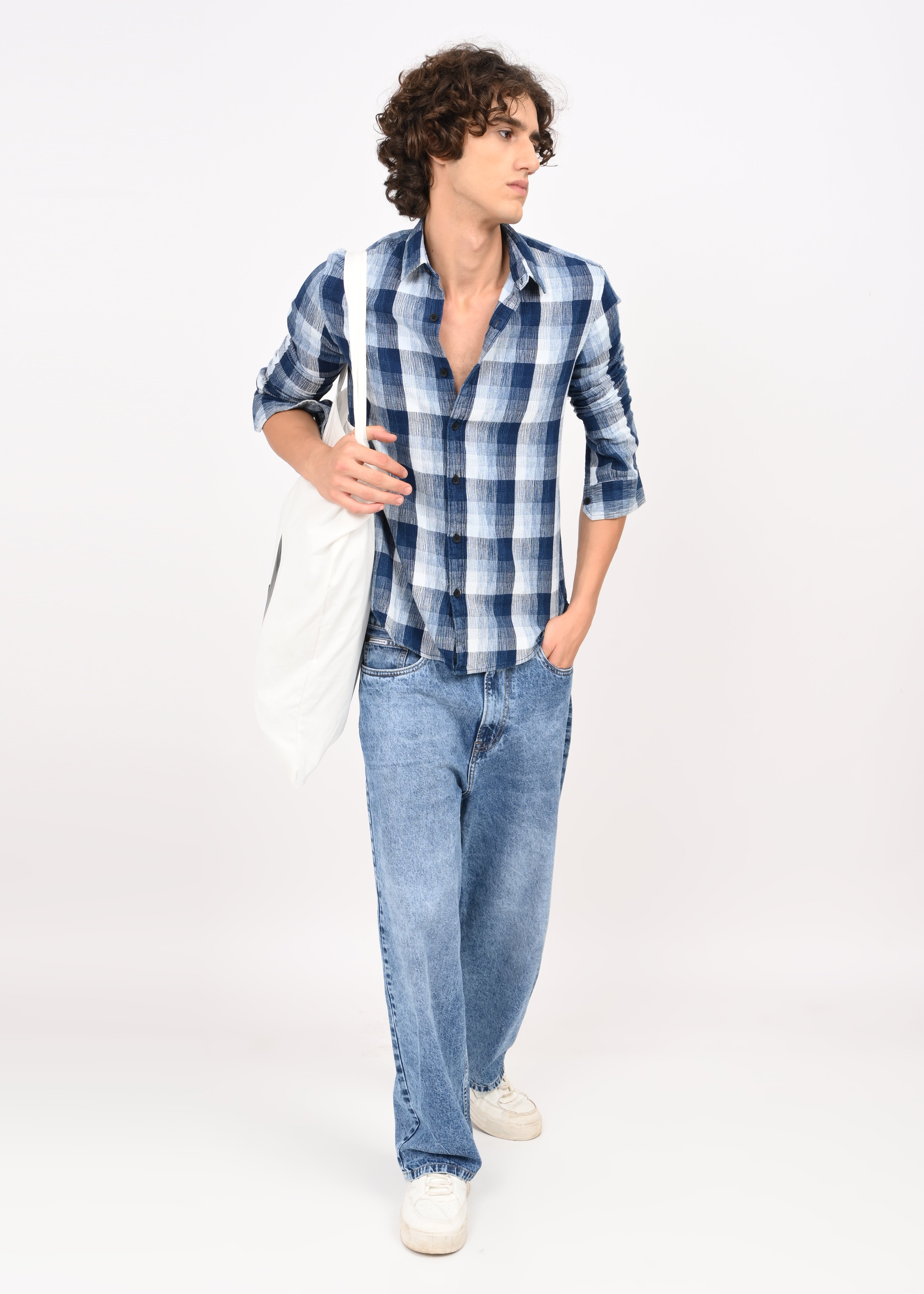 Men Blue Shirt