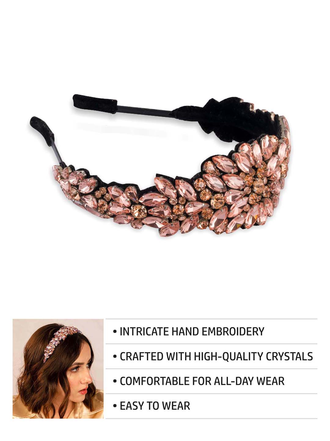 Women Rose Gold Rosemary Broad Headband