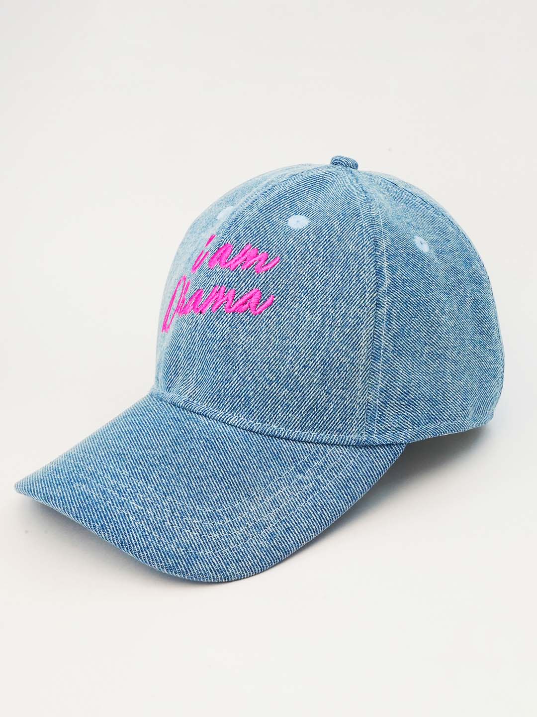 "I Am Drama" Embroidered Denim Baseball Cap