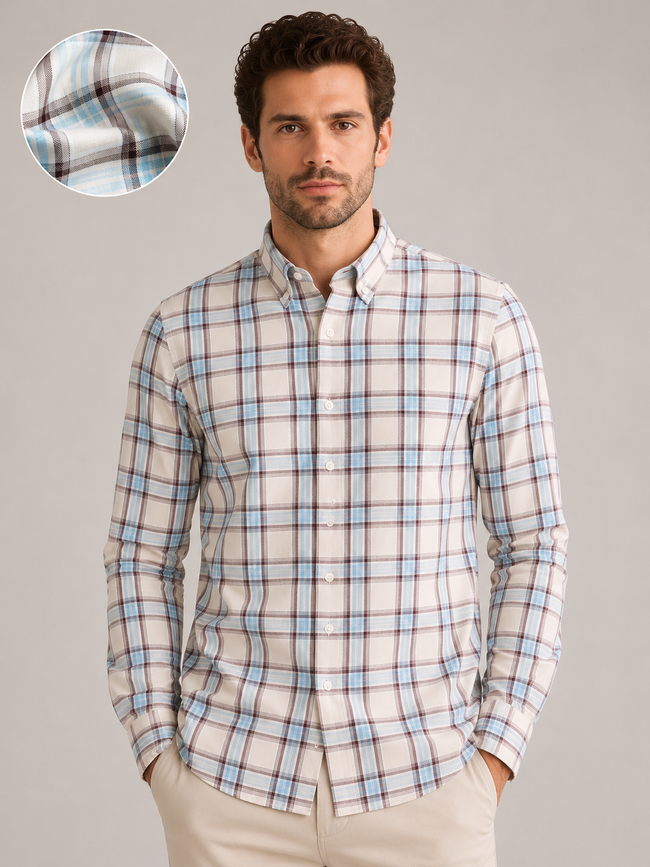 Men Multi Windowpane Check Shirt