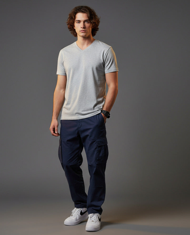 Men Cotton V-Neck T-Shirt Pack of 4