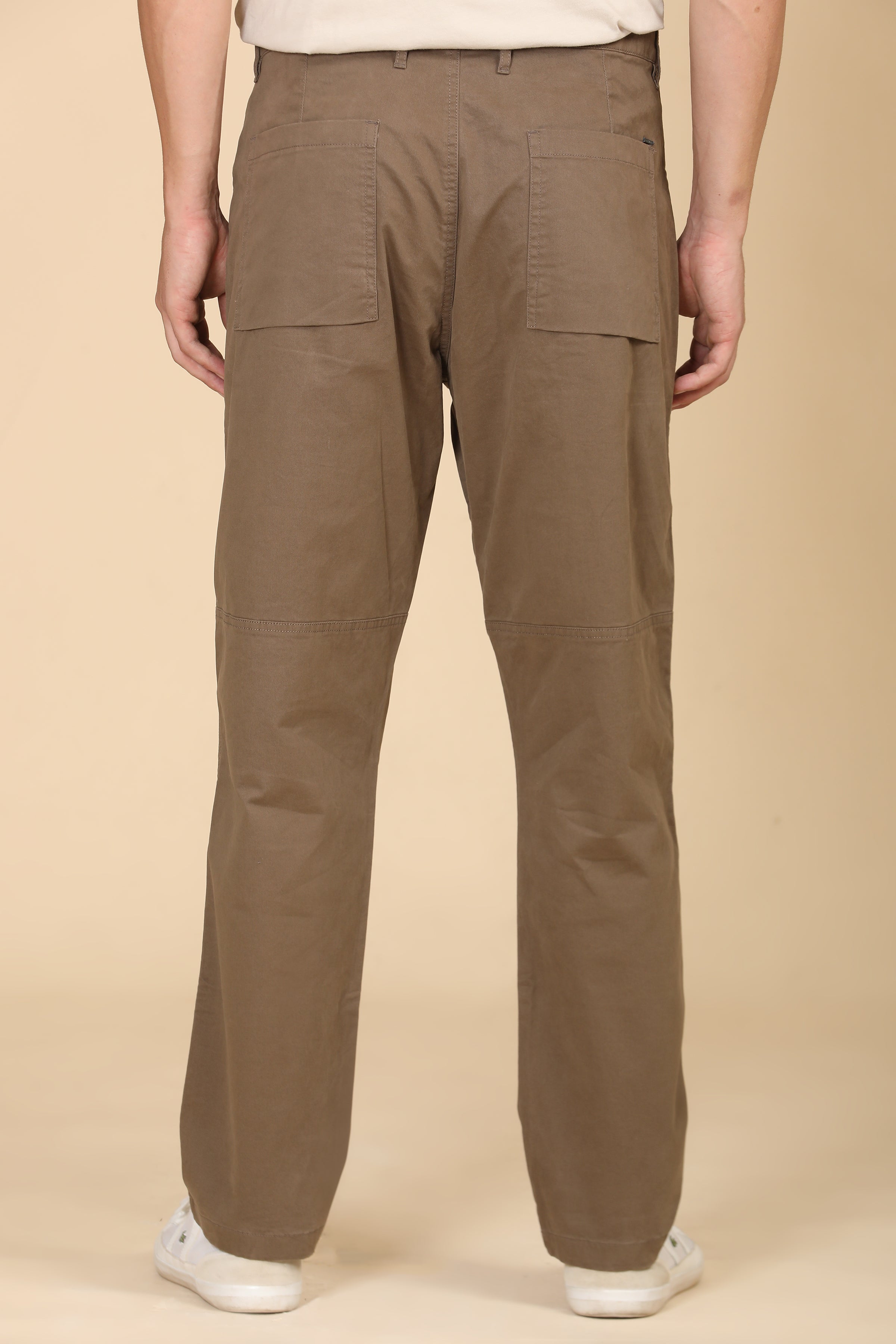 Men Infix Basic Streetwear Trouser Taupe