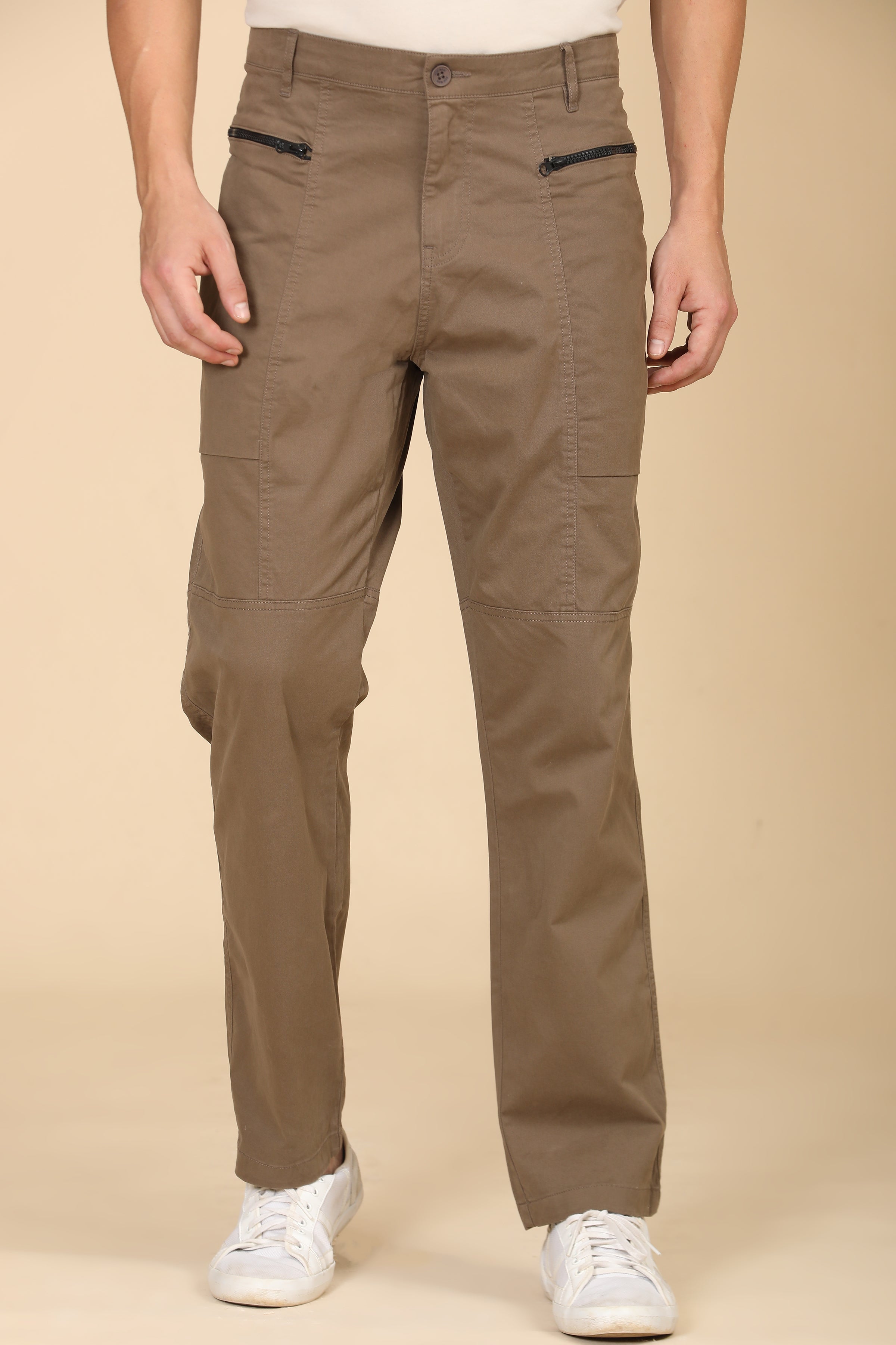 Men Infix Basic Streetwear Trouser Taupe