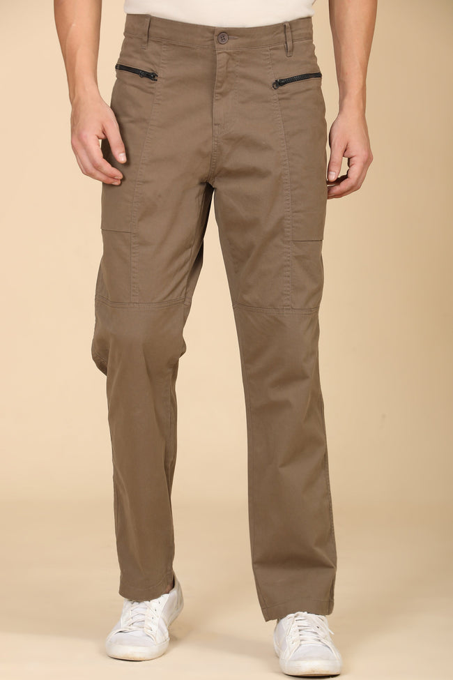 Men Infix Basic Streetwear Trouser Taupe