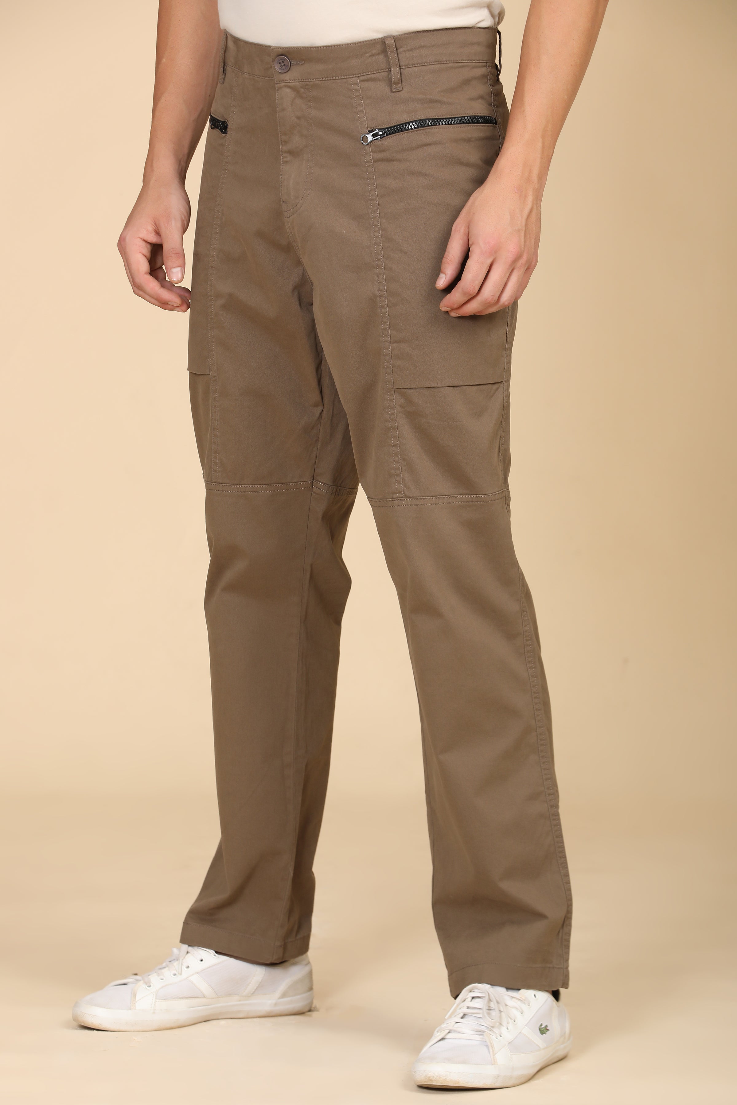 Men Infix Basic Streetwear Trouser Taupe