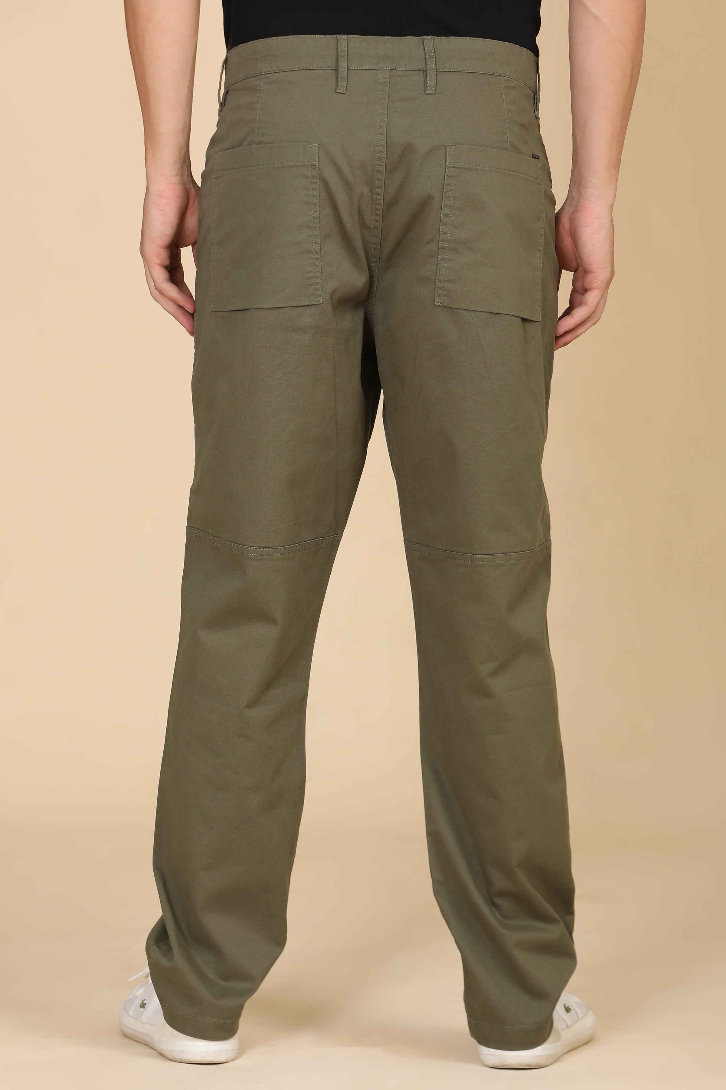 Men Infix Basic Streetwear Trouser Green