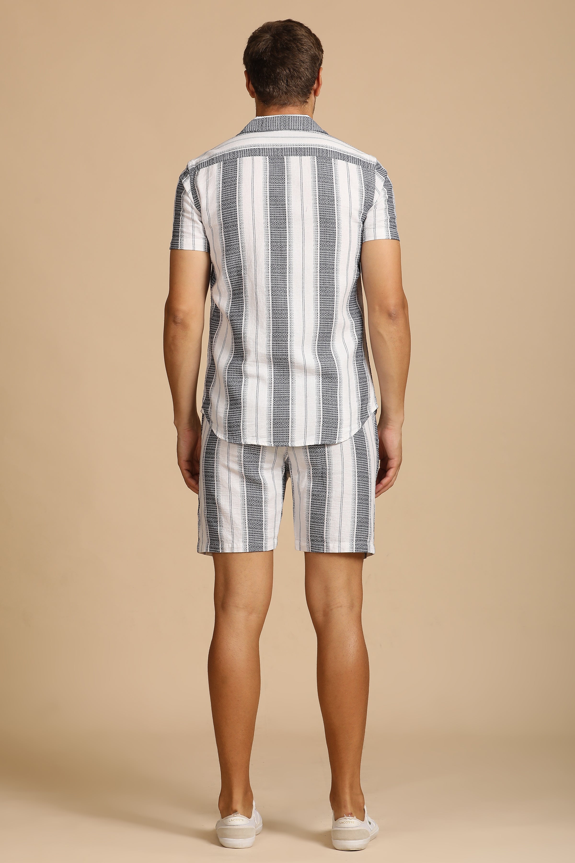 Men Cotton Dobby Striped Co-Ords
