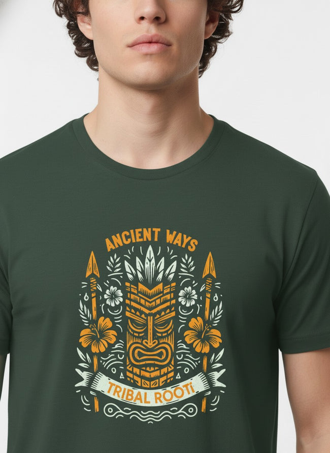 Men Cotton Tribal T-Shirt