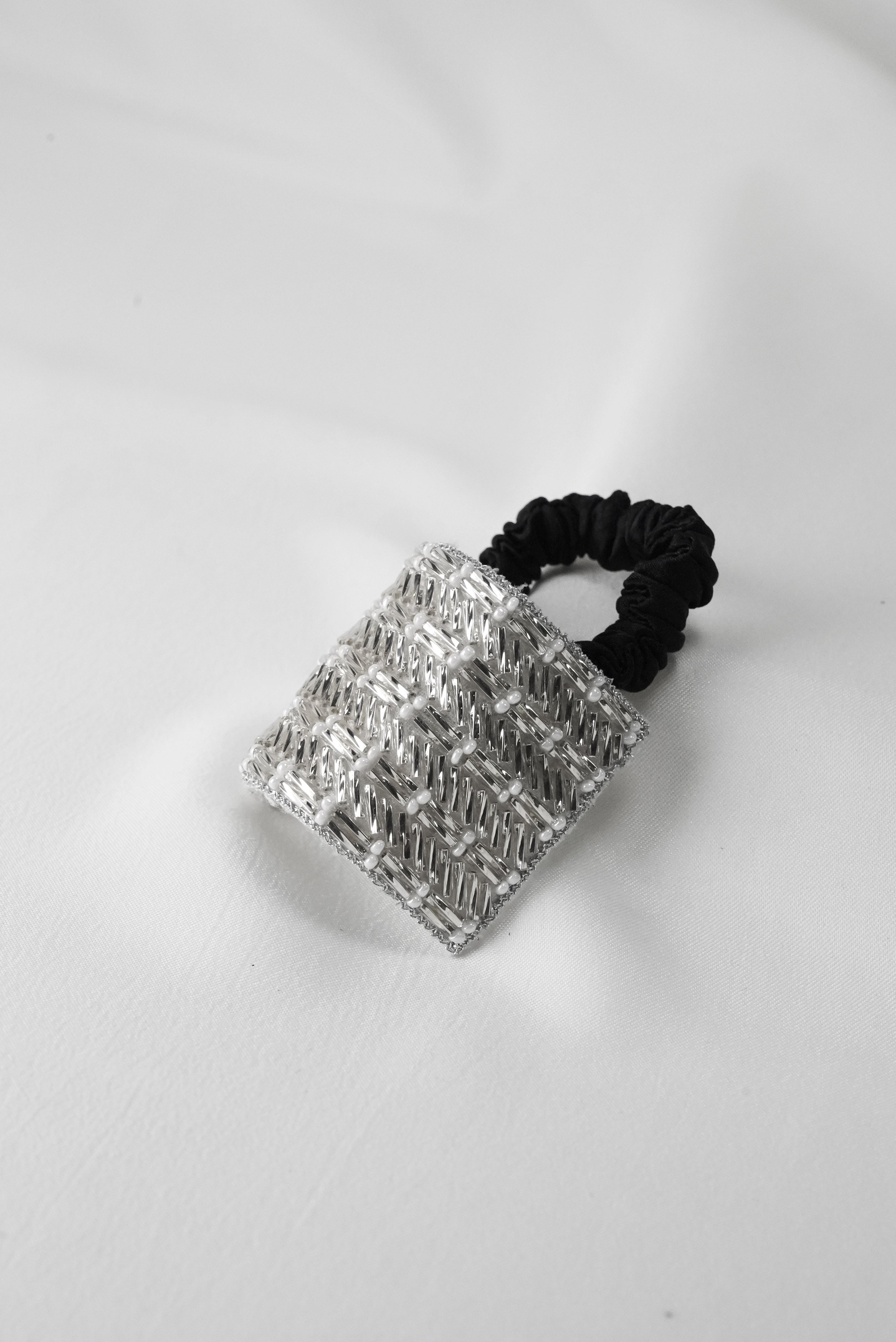 Silver Embellished Ponytail Holder