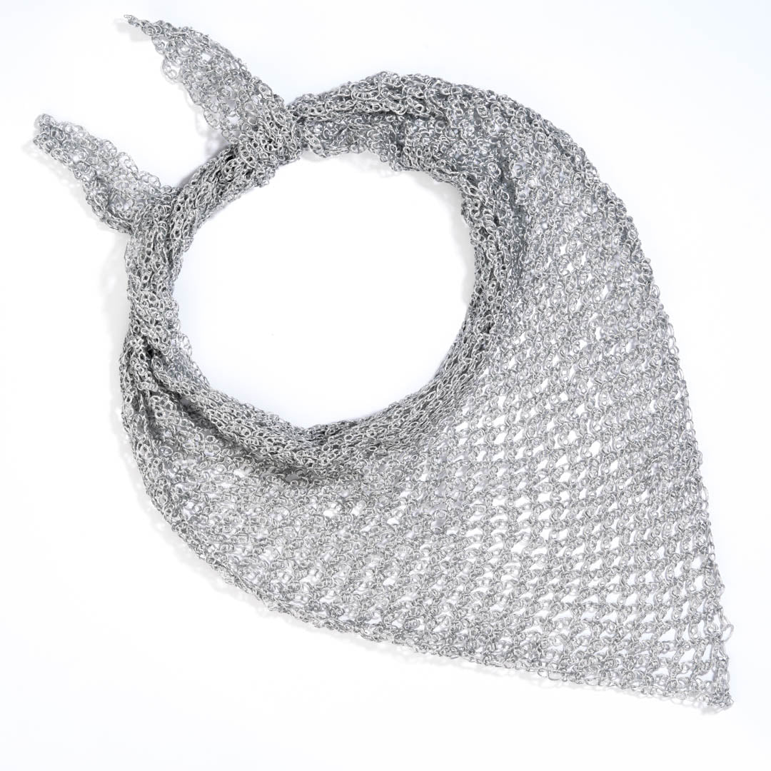 Silver Bohemian Crochet Headscarf