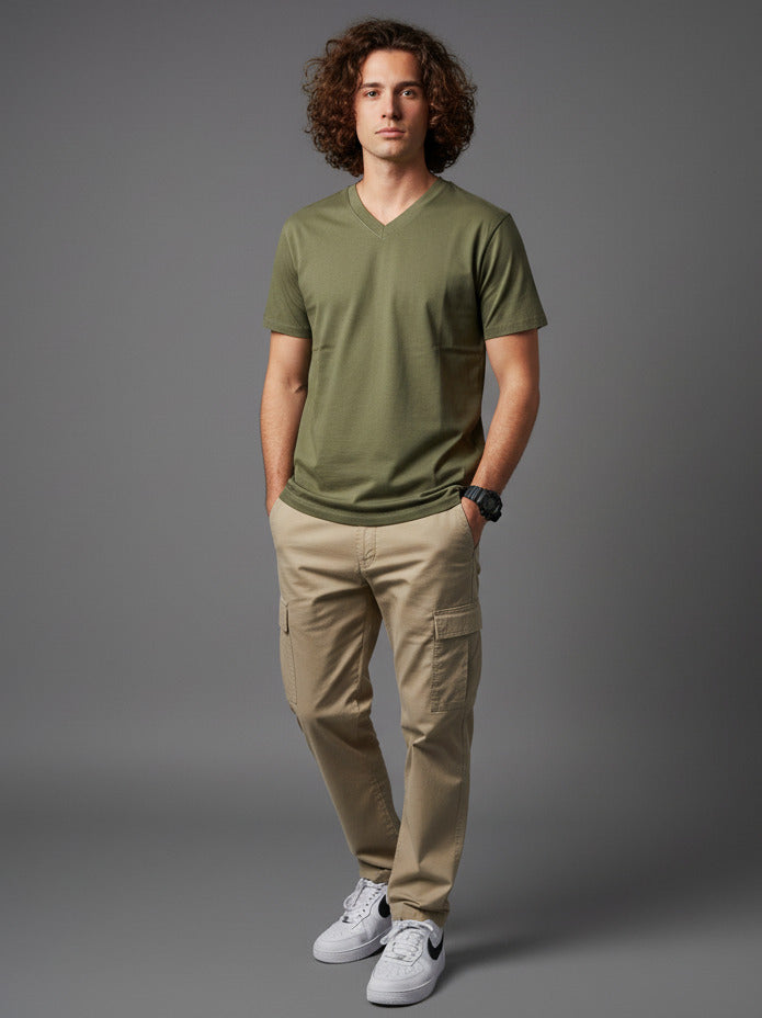 Men Cotton V-Neck T-Shirt Pack of 4