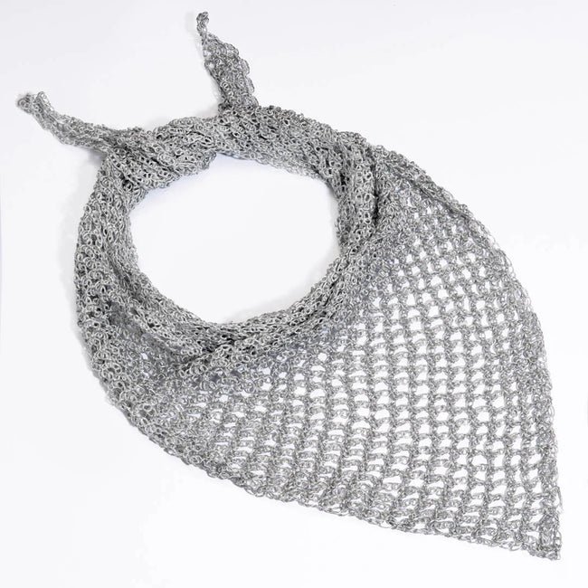 Silver Bohemian Crochet Headscarf