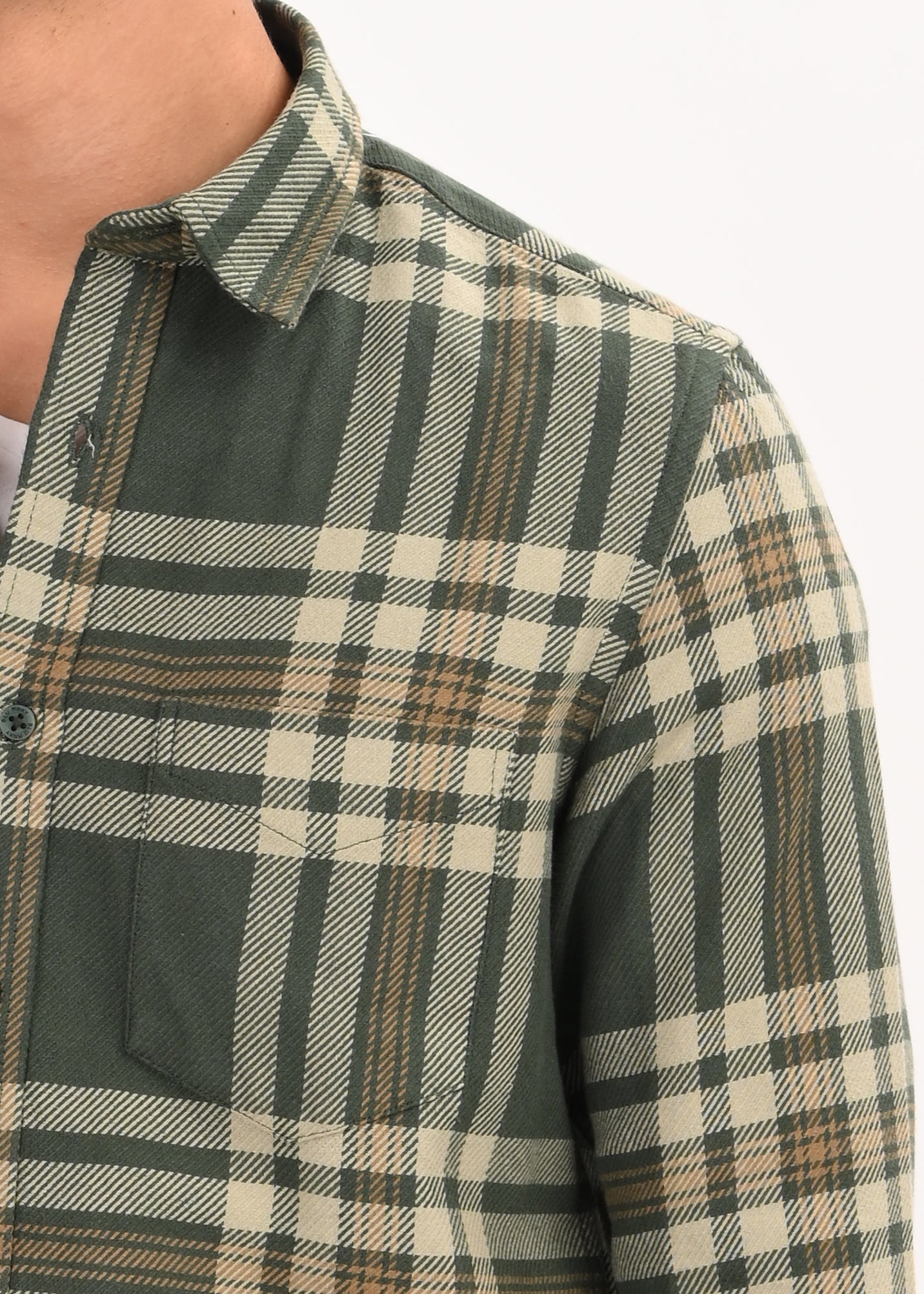 Men Green Classic Checked Shirt
