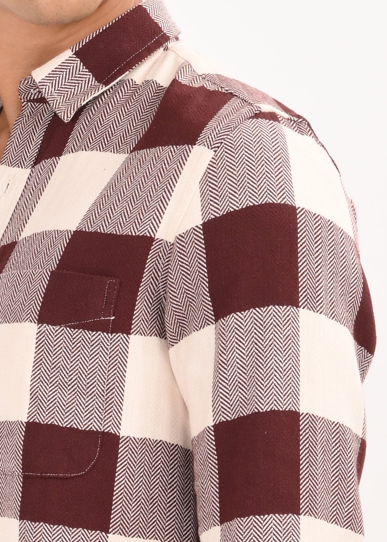 Men Maroon Classic Bold Checked Shirt