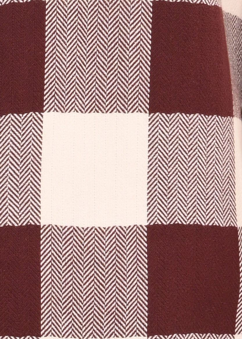 Men Maroon Classic Bold Checked Shirt