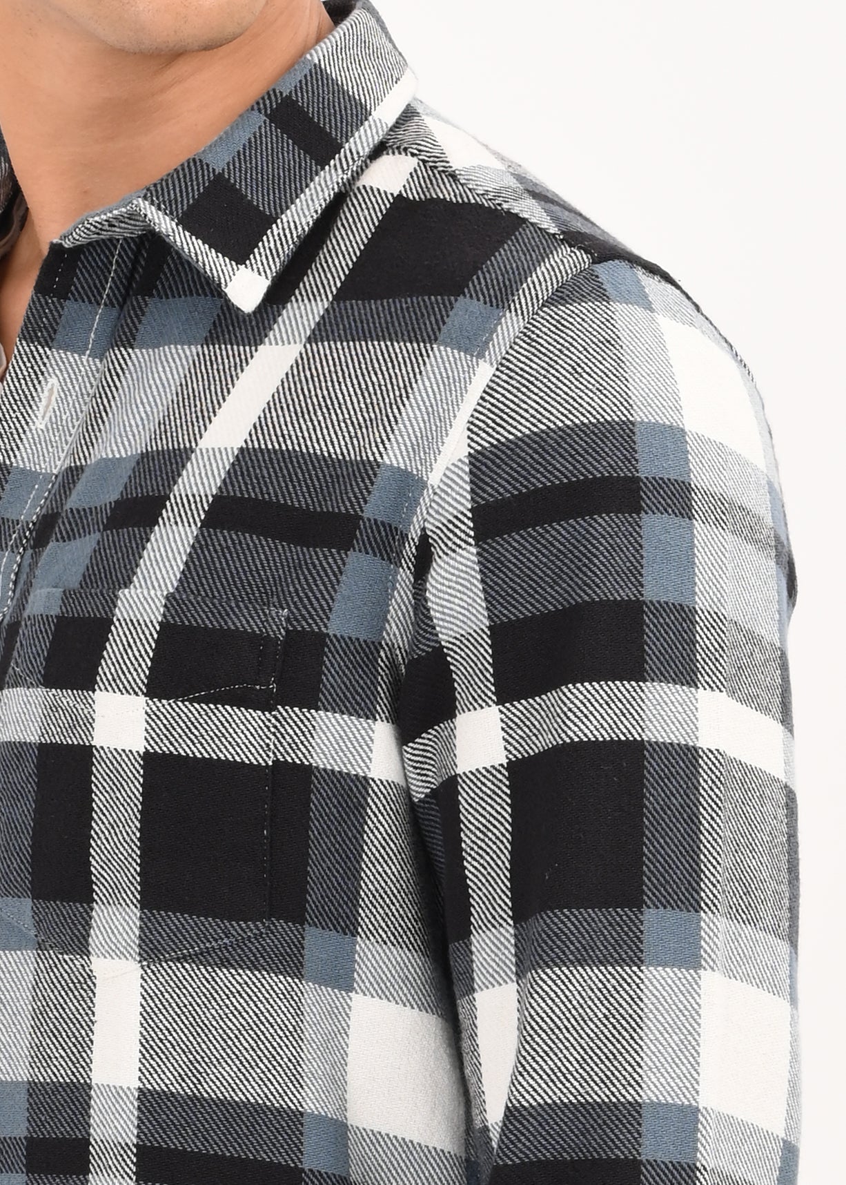 Men Blue Classic Checked Shirt