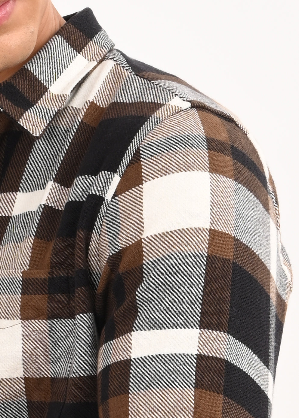 Men Brown Classic Checked Shirt