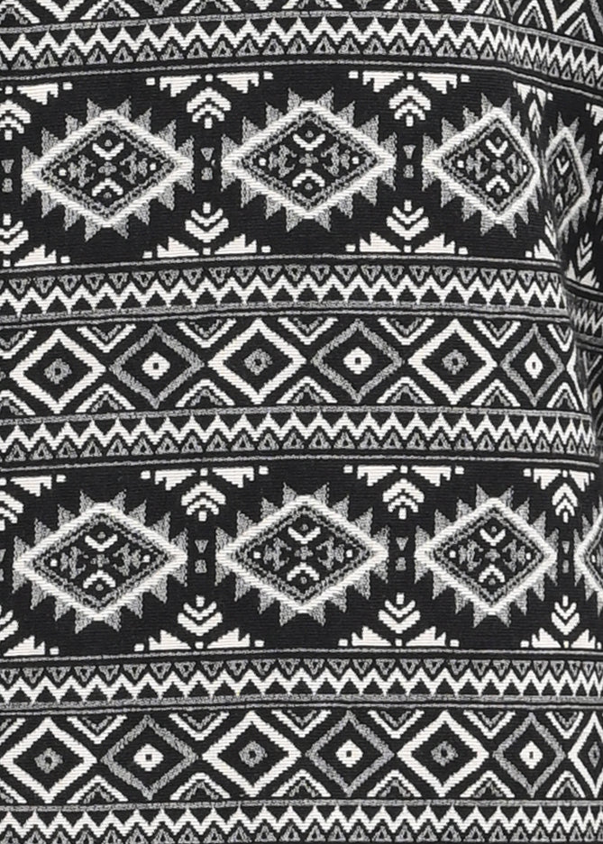 Men Black Textured Jacquard Tribal Shirt