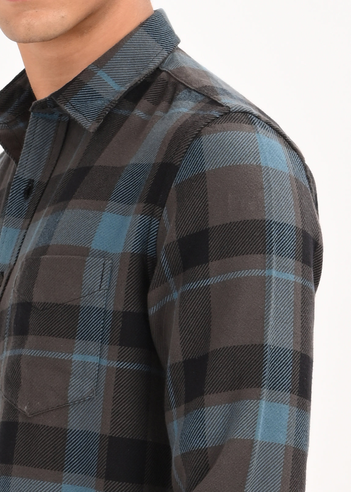 Men Blue Classic Checked Shirt