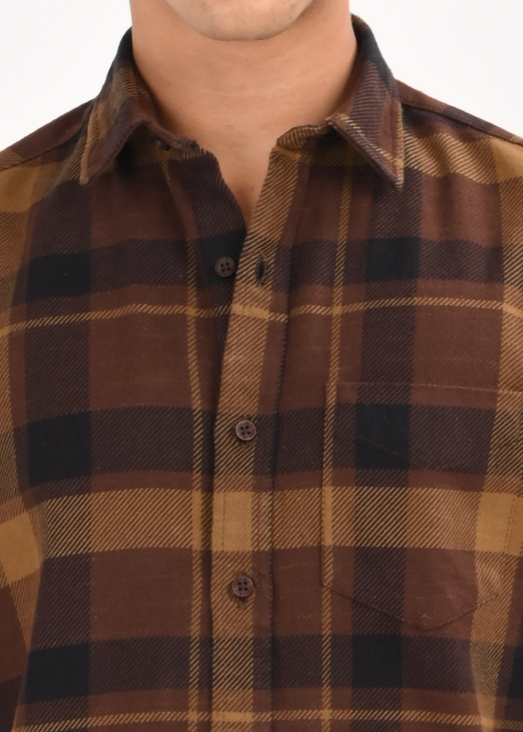 Men Coffee Classic Checked Shirt
