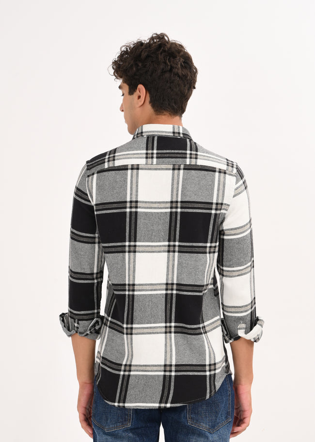Men Black Classic Checked Shirt