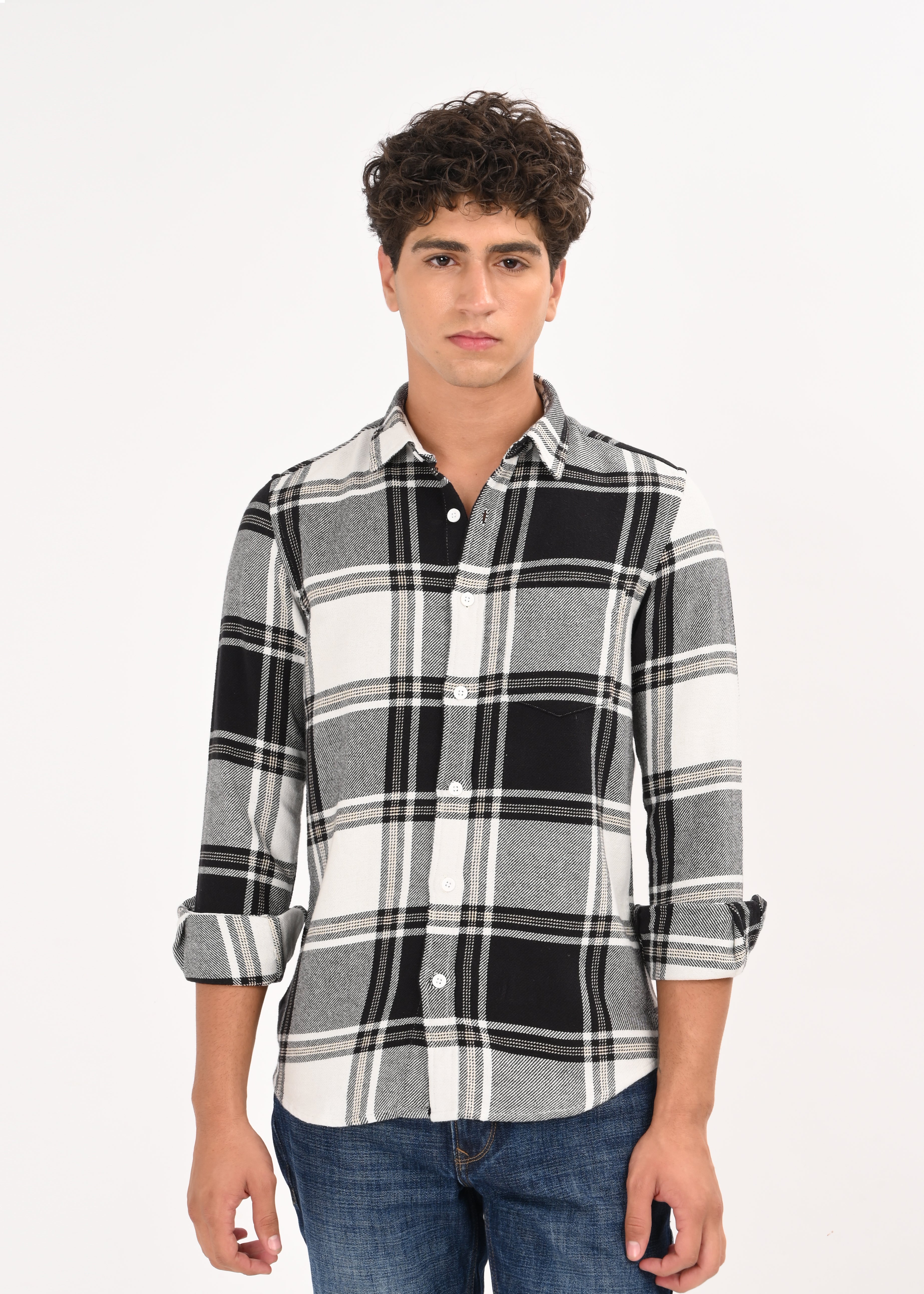 Men Black Classic Checked Shirt