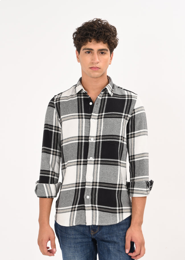 Men Black Classic Checked Shirt