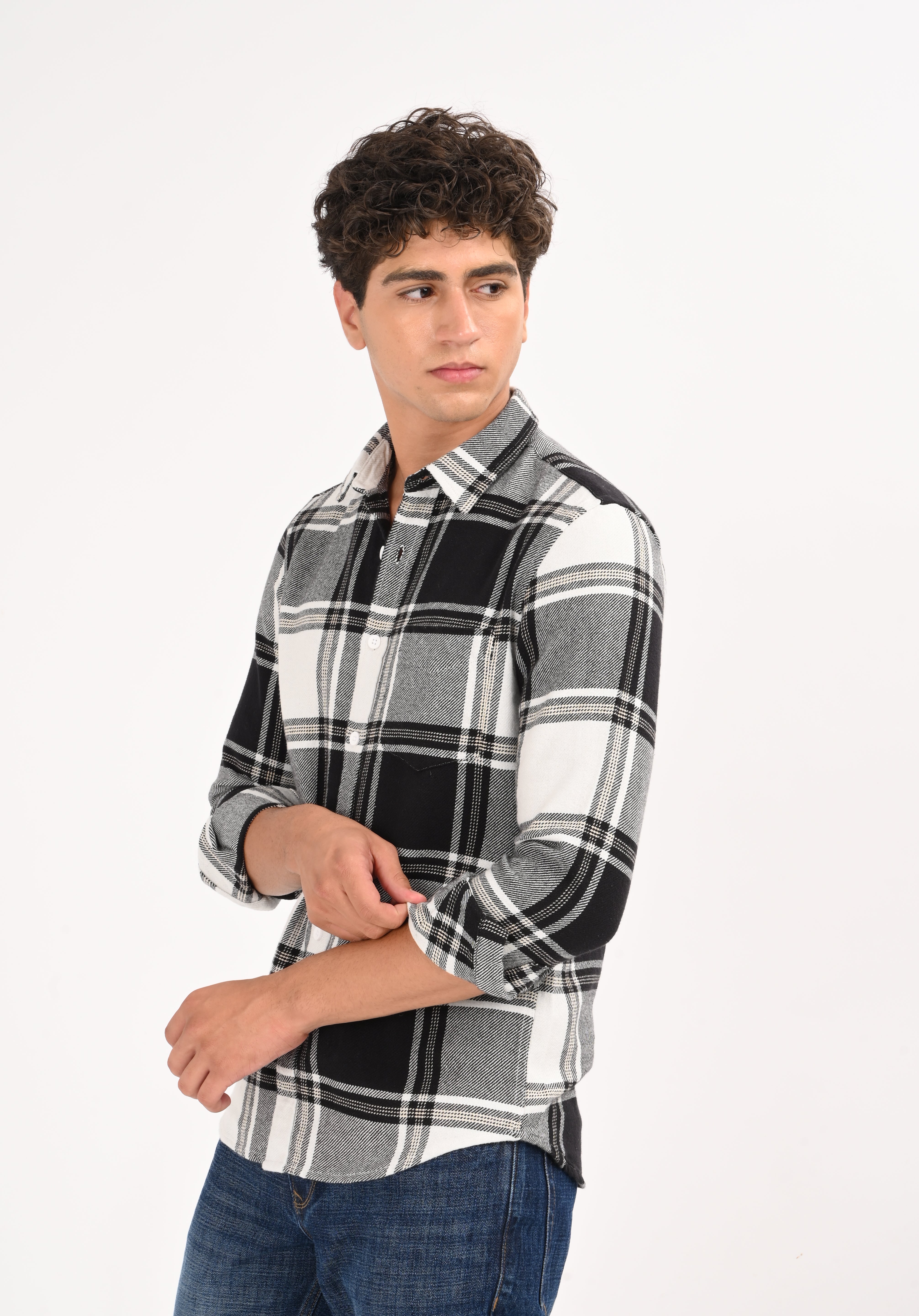 Men Black Classic Checked Shirt