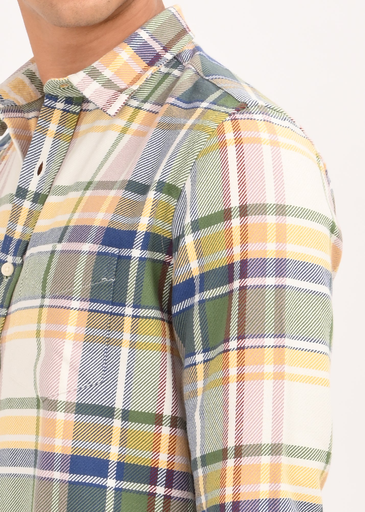Men Yellow Classic Checked Shirt