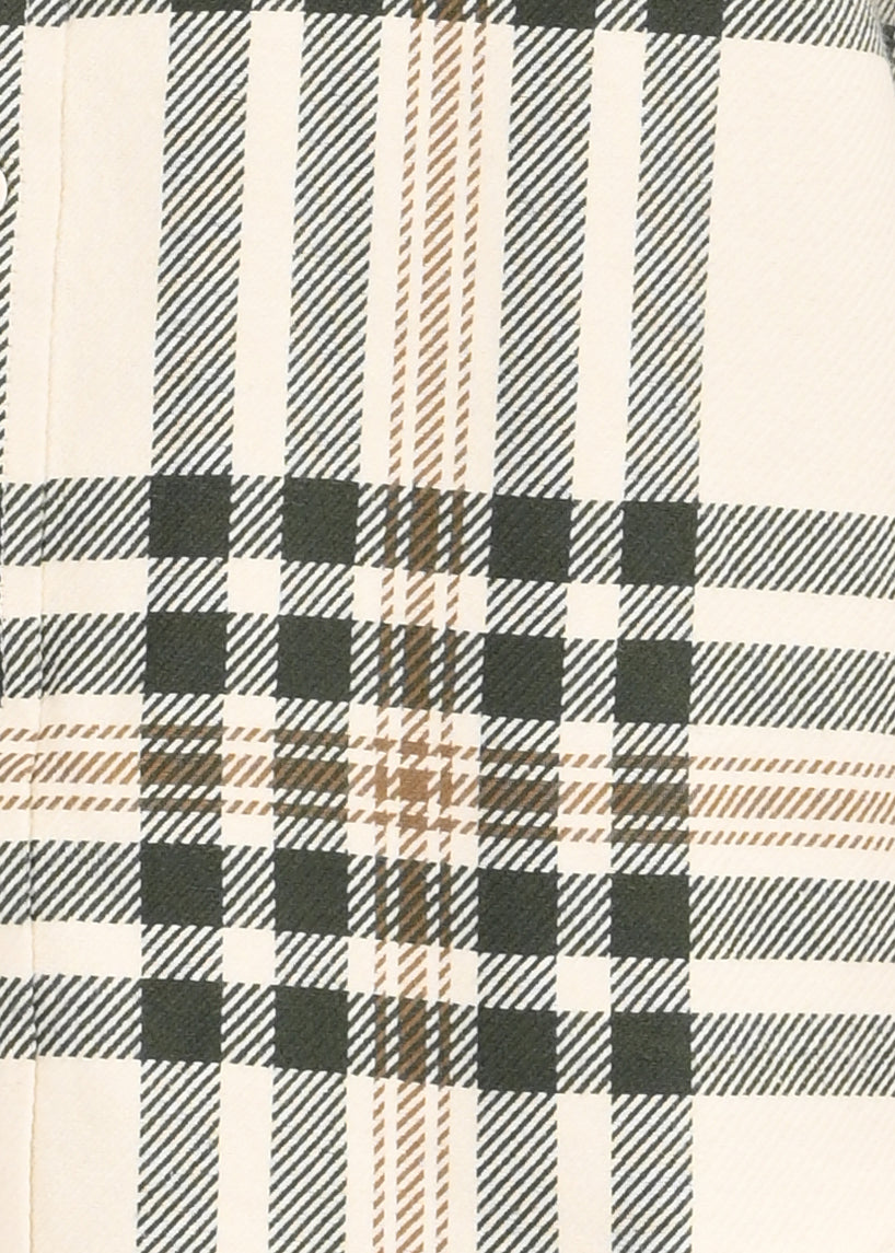 Men Cream Classic Checked Shirt