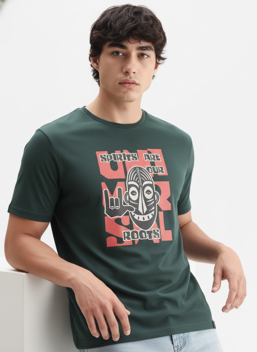 Men Cotton Tribal T-Shirt