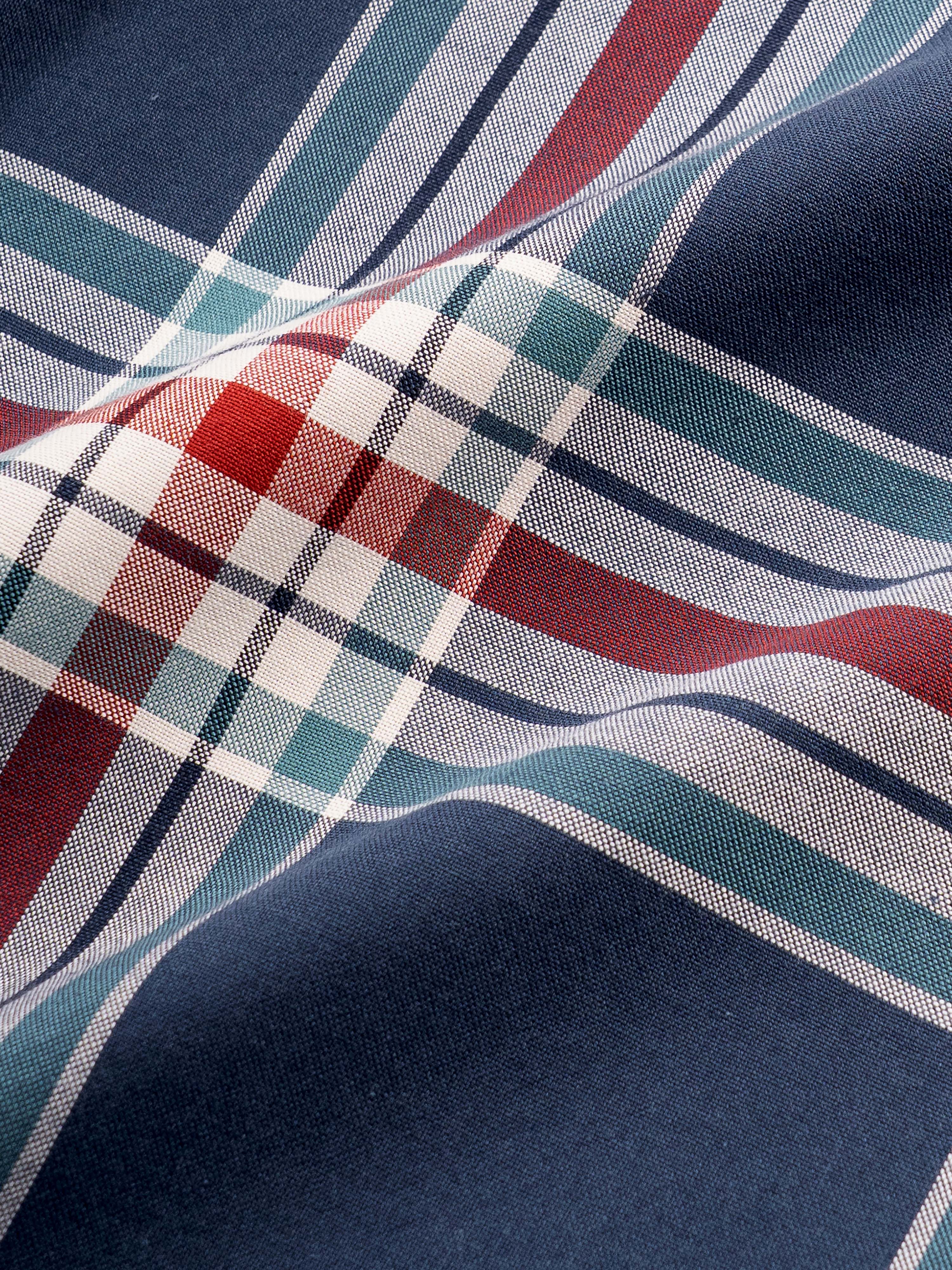 Men Navy Checked Shirt
