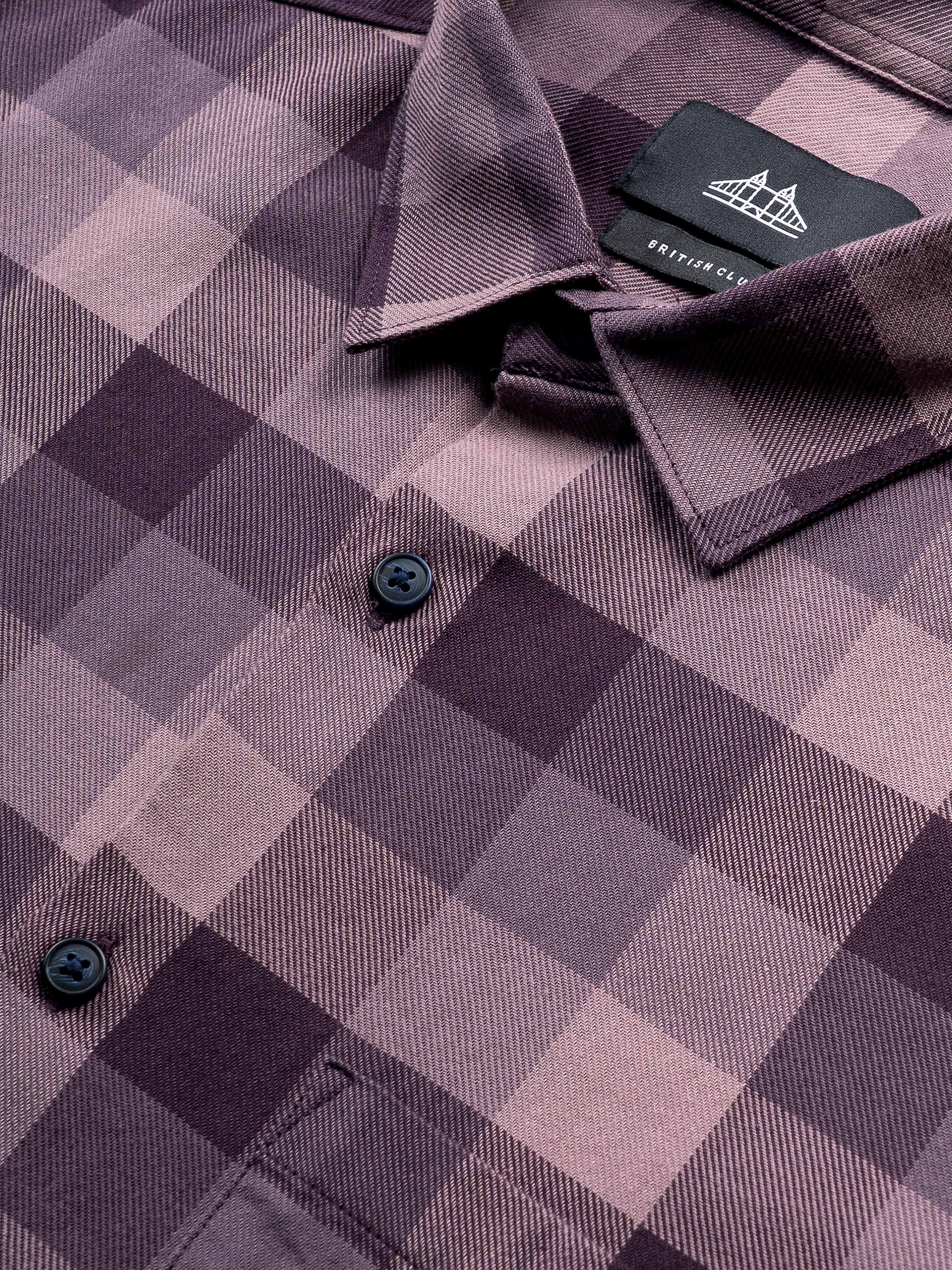 Men Magenta Checked Shirt