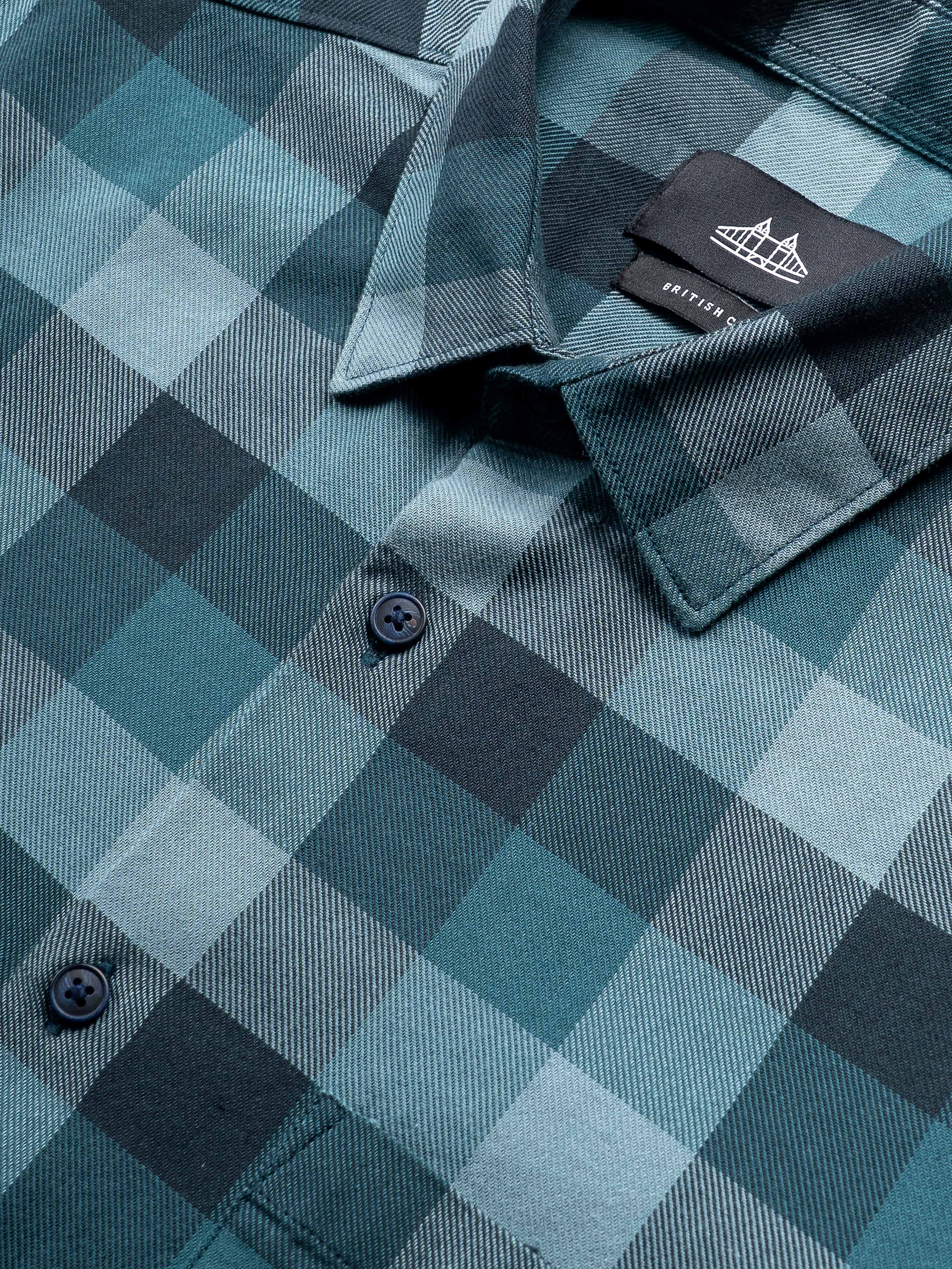 Men Blue Checked Shirt