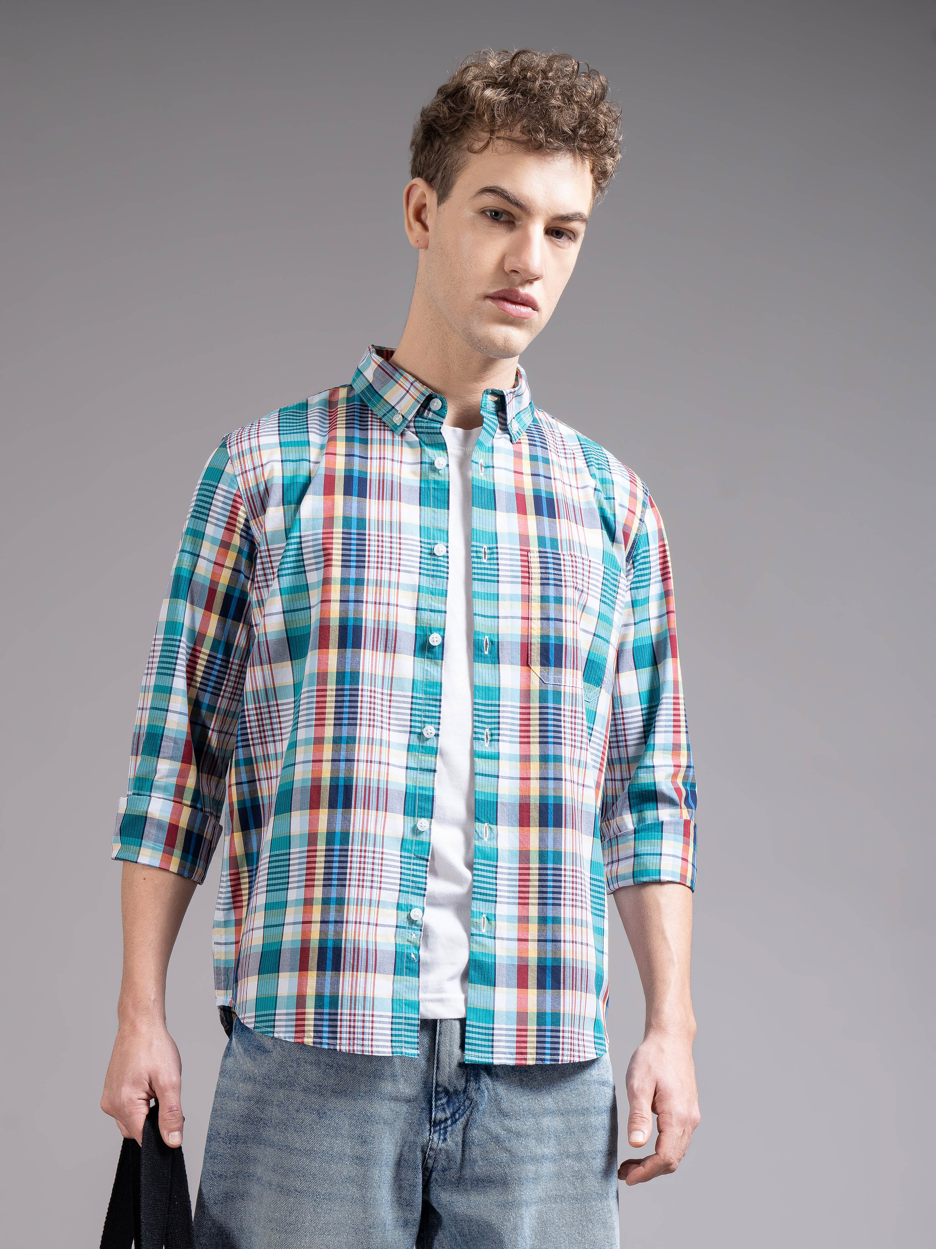 Men Multicolor Checked Shirt