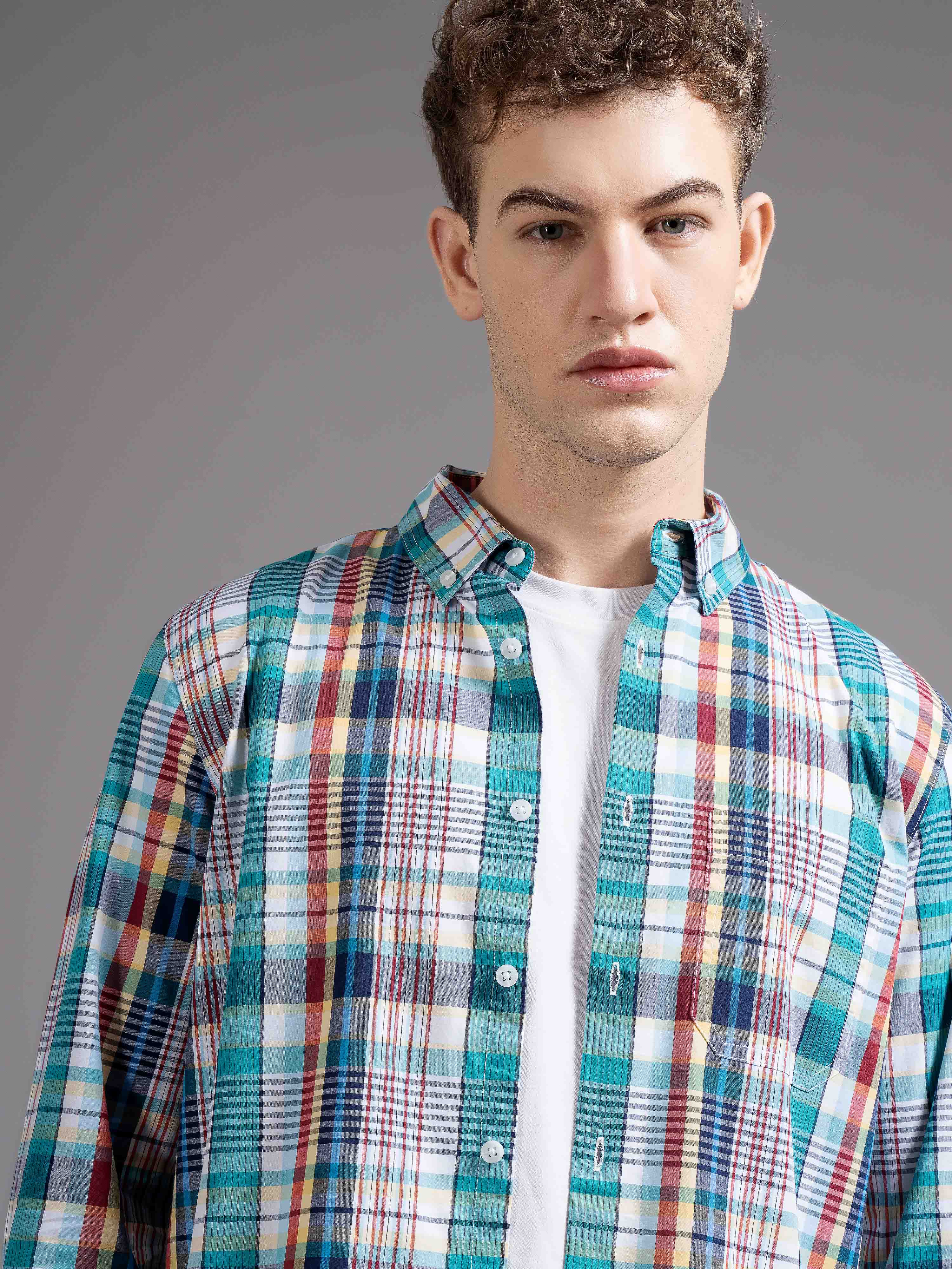 Men Multicolor Checked Shirt